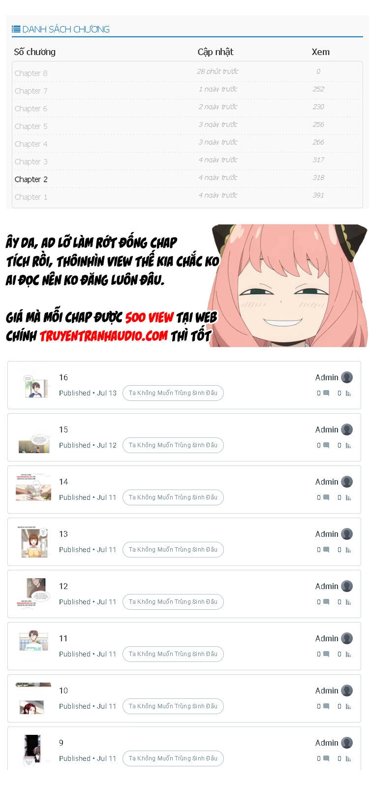 Ta Không Muốn Trùng Sinh Đâu Chapter 9 - 1