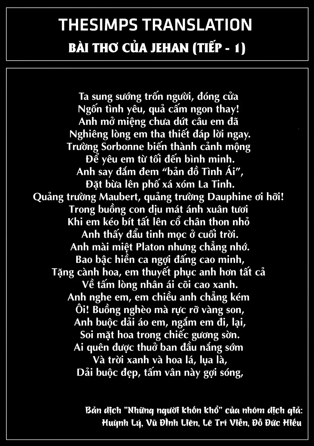 Từ Những Người Khốn Khổ - Gửi Đến Những Người Bạn Của Khoảnh Khắc L'heure Bleue. Chapter 9 - 53