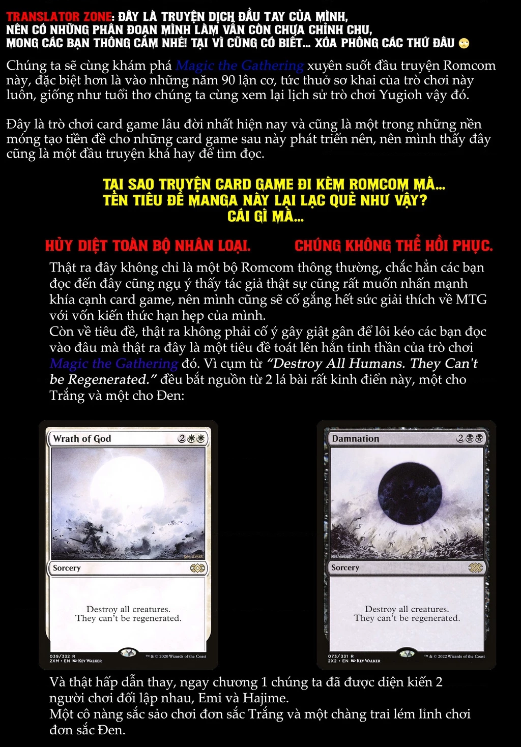 Hủy Diệt Toàn Bộ Nhân Loại. Chúng Không Thể Hồi Phục Chapter 1 - 50