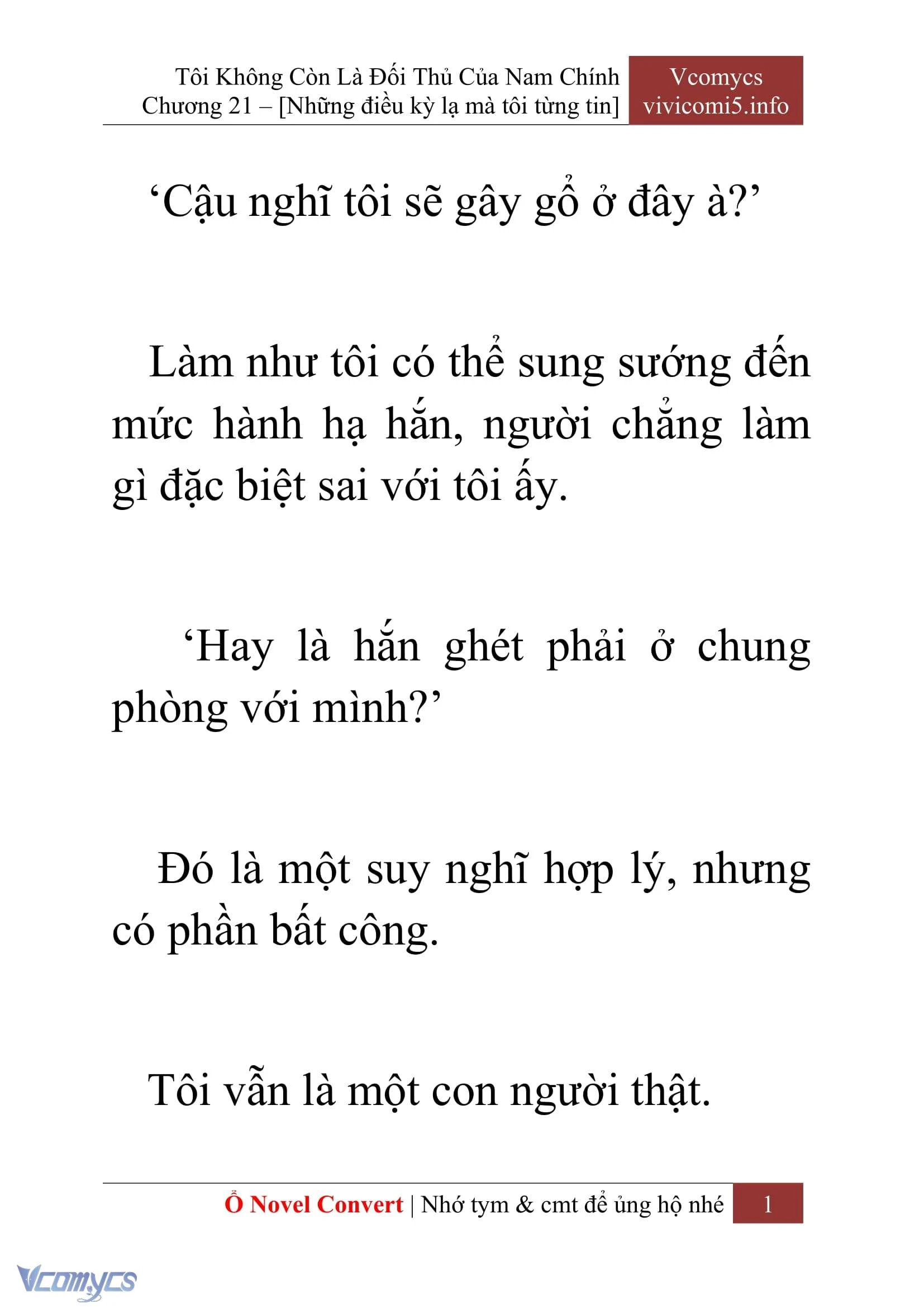 [Novel] Tôi Không Còn Là Đối Thủ Của Nam Chính Chapter  21 - 3