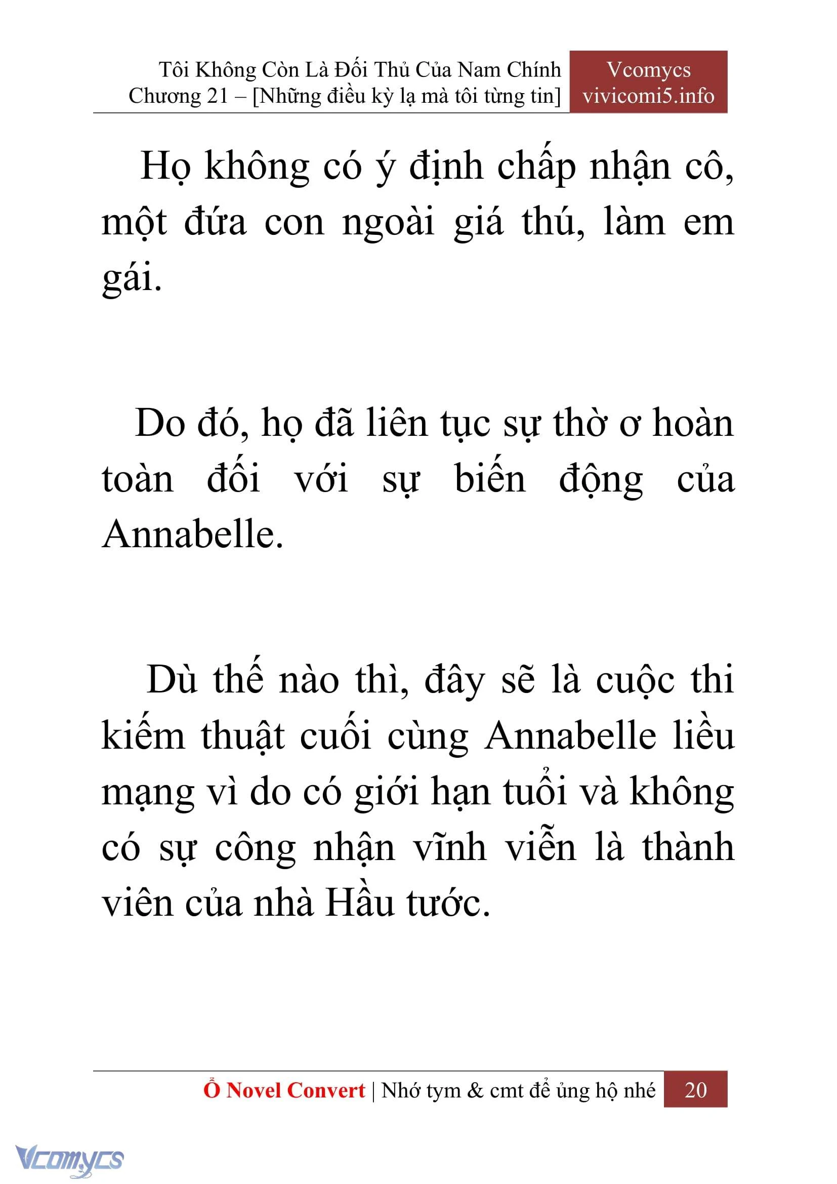 [Novel] Tôi Không Còn Là Đối Thủ Của Nam Chính Chapter  21 - 22