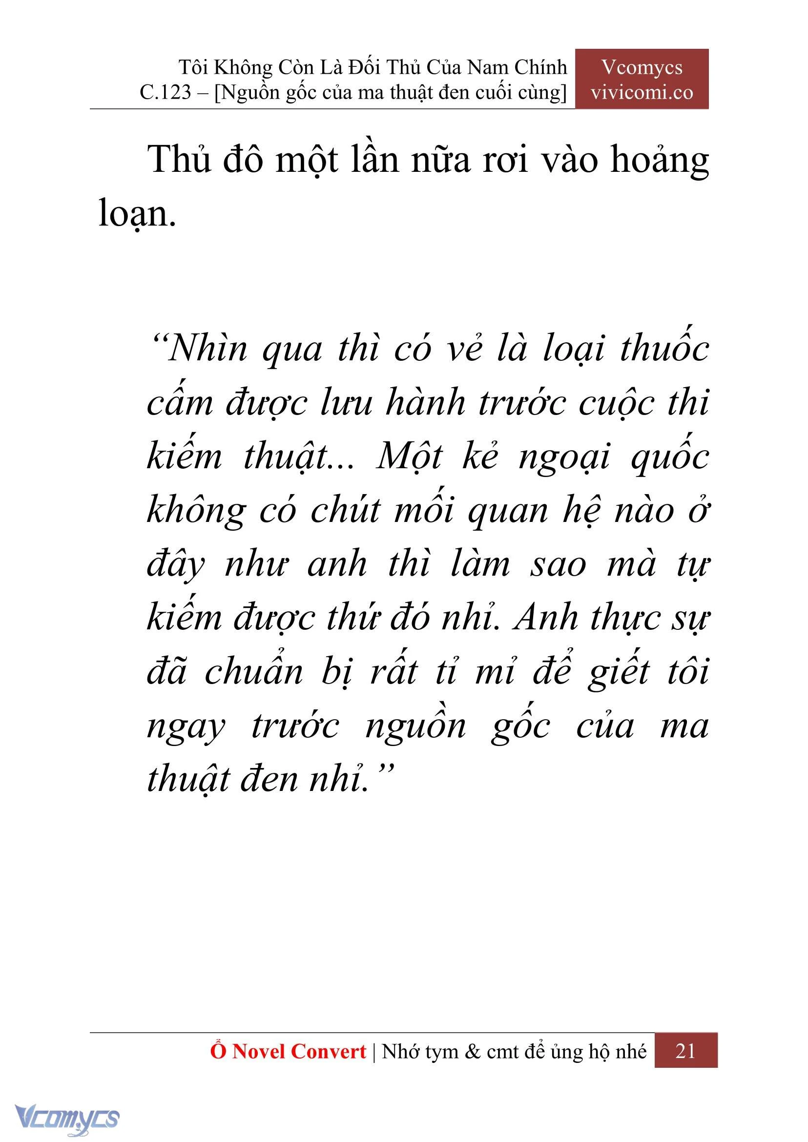 [Novel] Tôi Không Còn Là Đối Thủ Của Nam Chính Chapter  123 - 23