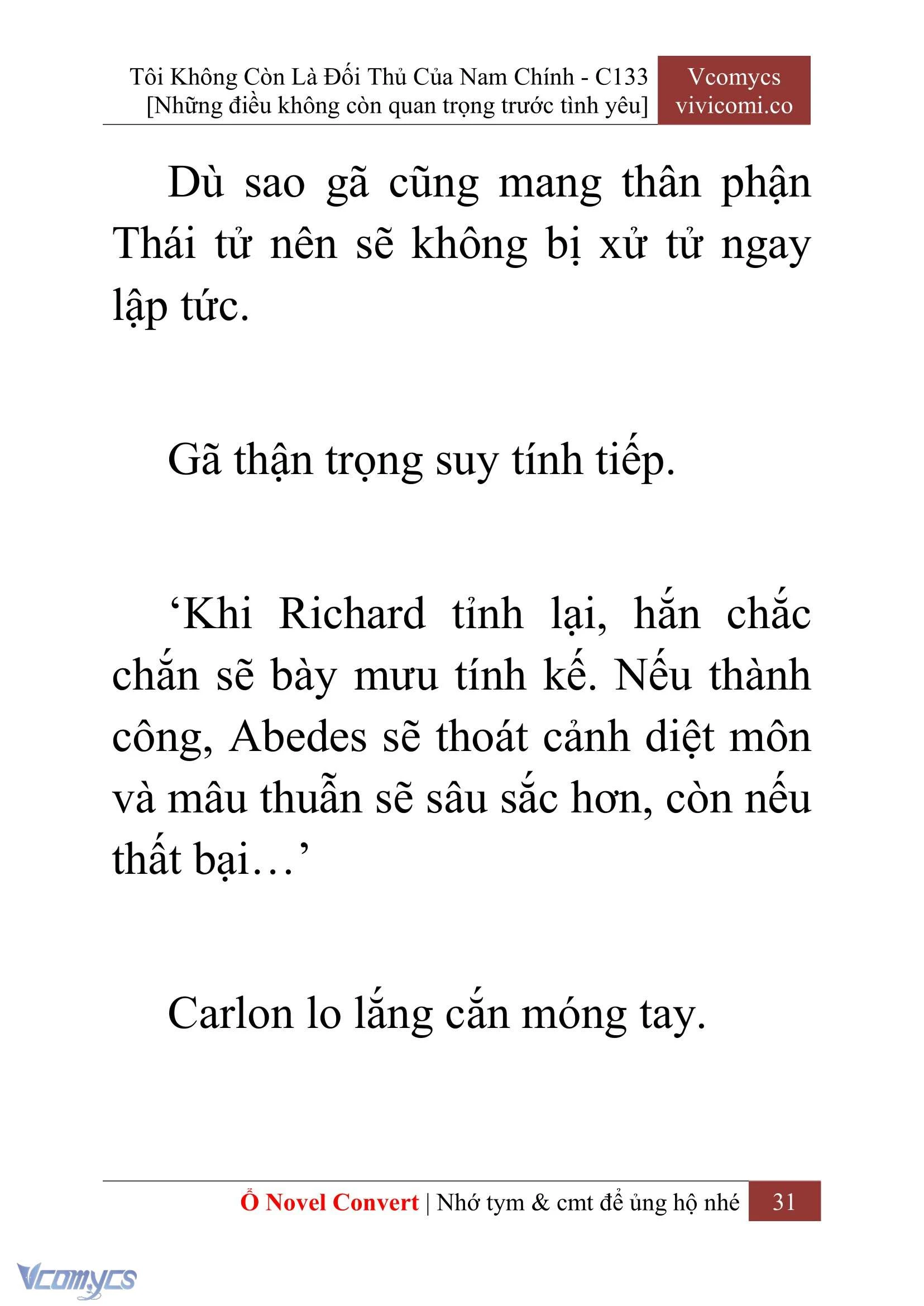 [Novel] Tôi Không Còn Là Đối Thủ Của Nam Chính Chapter  133 - 33
