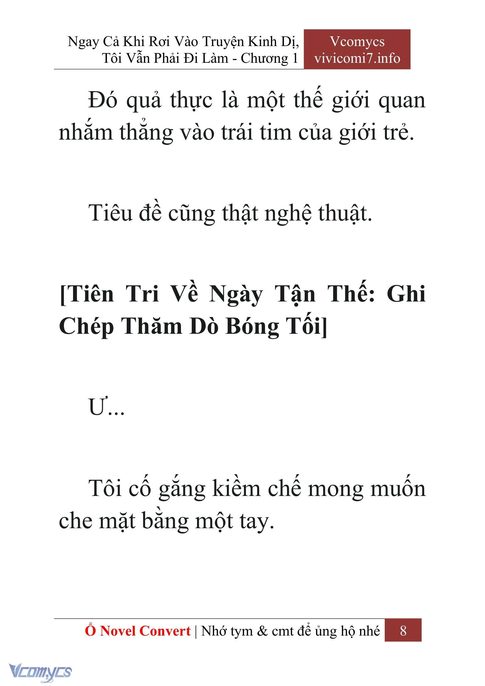 [Novel] Ngay Cả Khi Rơi Vào Truyện Kinh Dị, Tôi Vẫn Phải Đi Làm Chapter  1 - 10