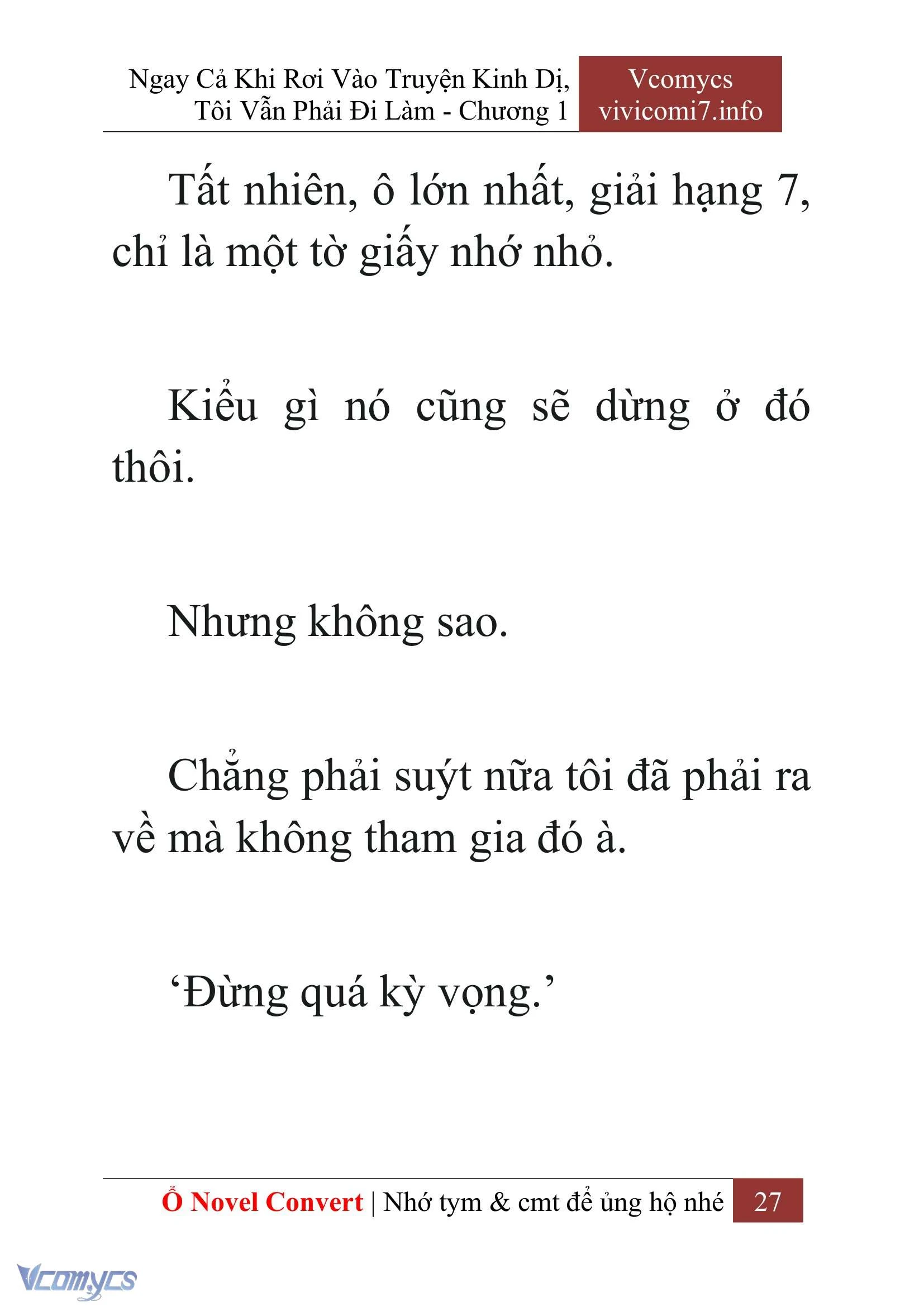 [Novel] Ngay Cả Khi Rơi Vào Truyện Kinh Dị, Tôi Vẫn Phải Đi Làm Chapter  1 - 29