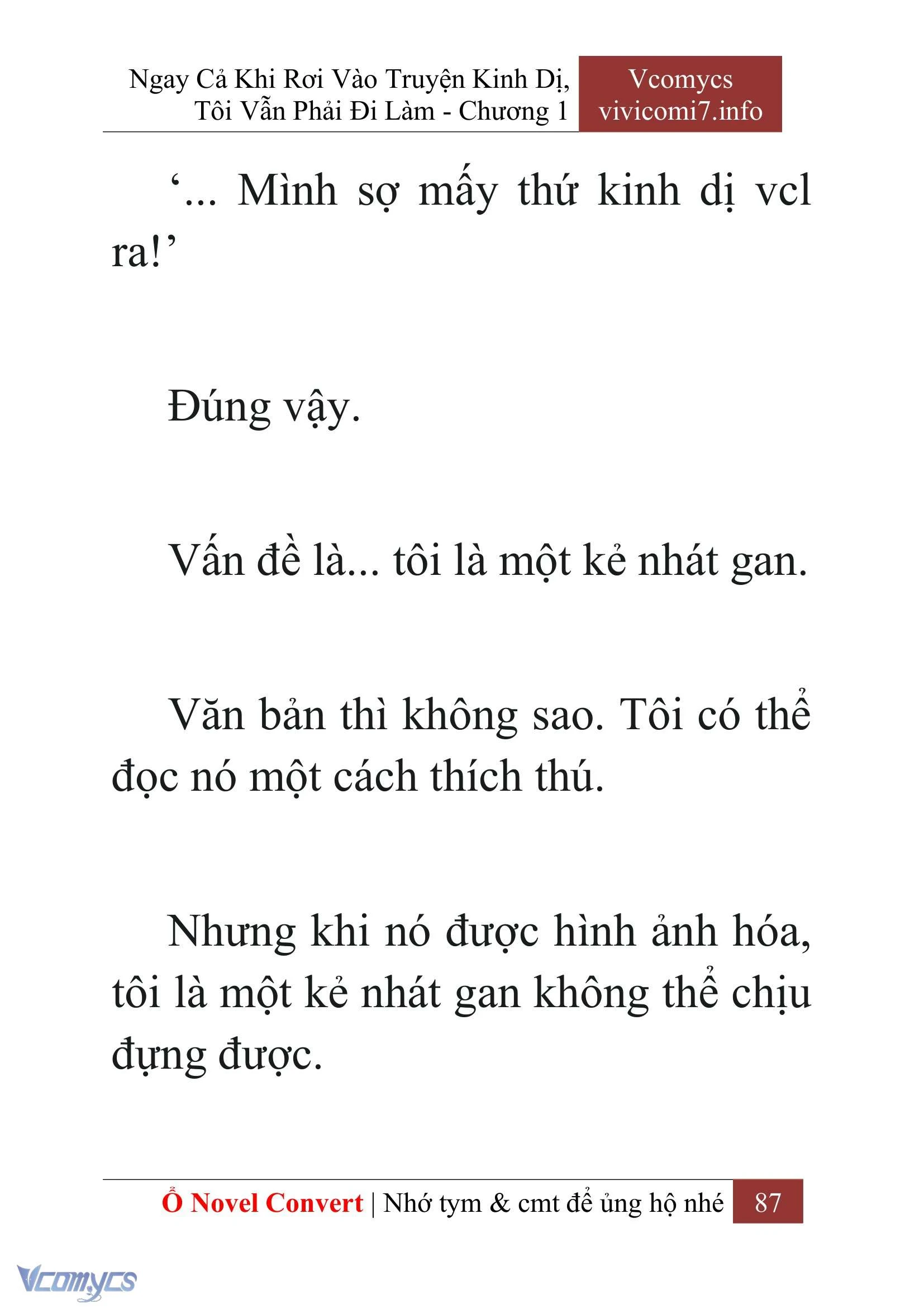 [Novel] Ngay Cả Khi Rơi Vào Truyện Kinh Dị, Tôi Vẫn Phải Đi Làm Chapter  1 - 89