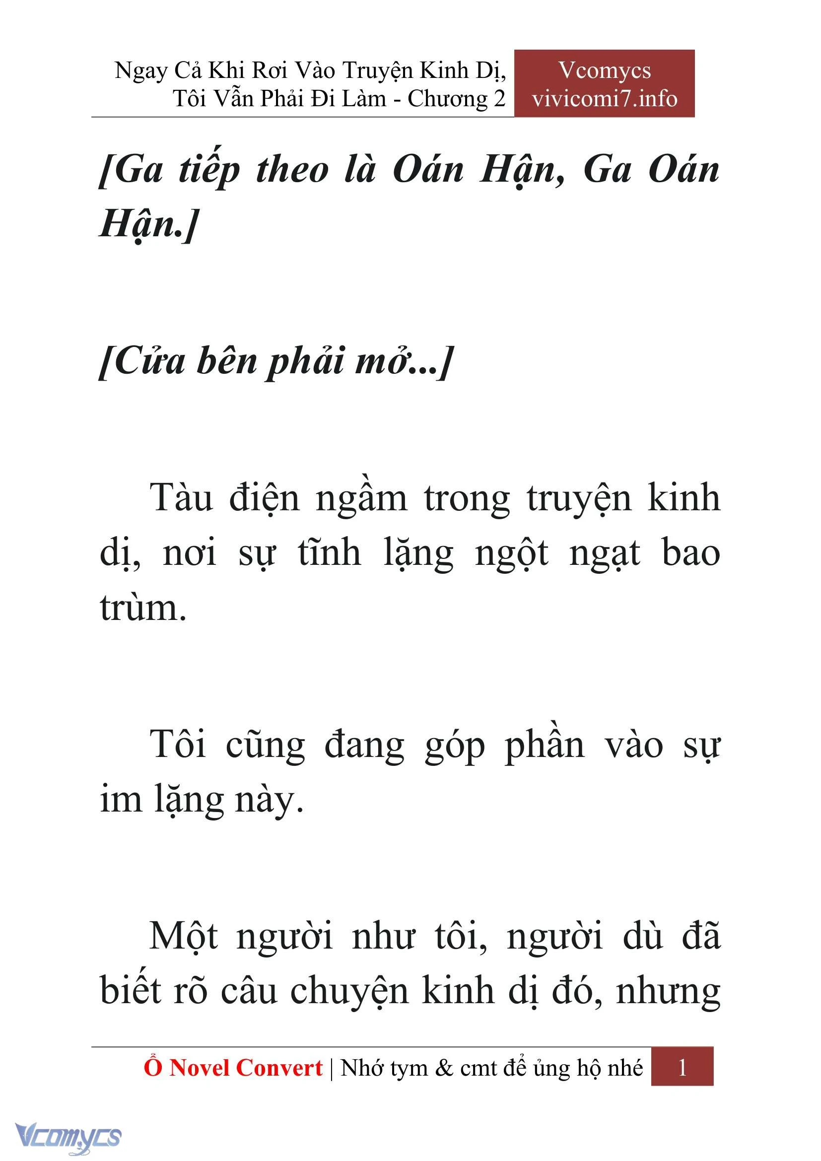 [Novel] Ngay Cả Khi Rơi Vào Truyện Kinh Dị, Tôi Vẫn Phải Đi Làm Chapter  2 - 3