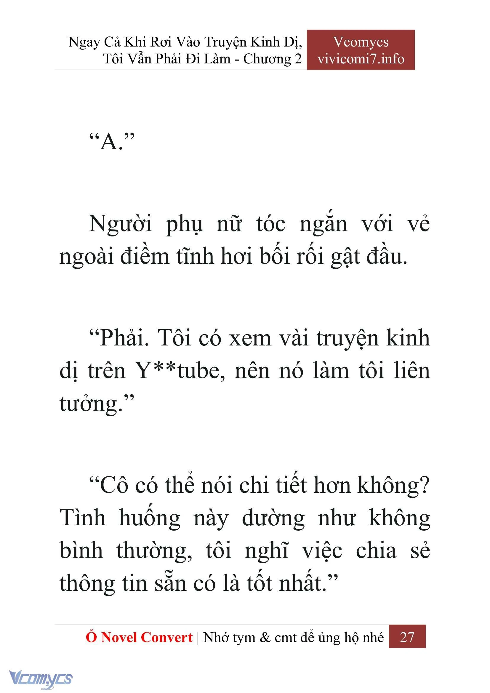 [Novel] Ngay Cả Khi Rơi Vào Truyện Kinh Dị, Tôi Vẫn Phải Đi Làm Chapter  2 - 29