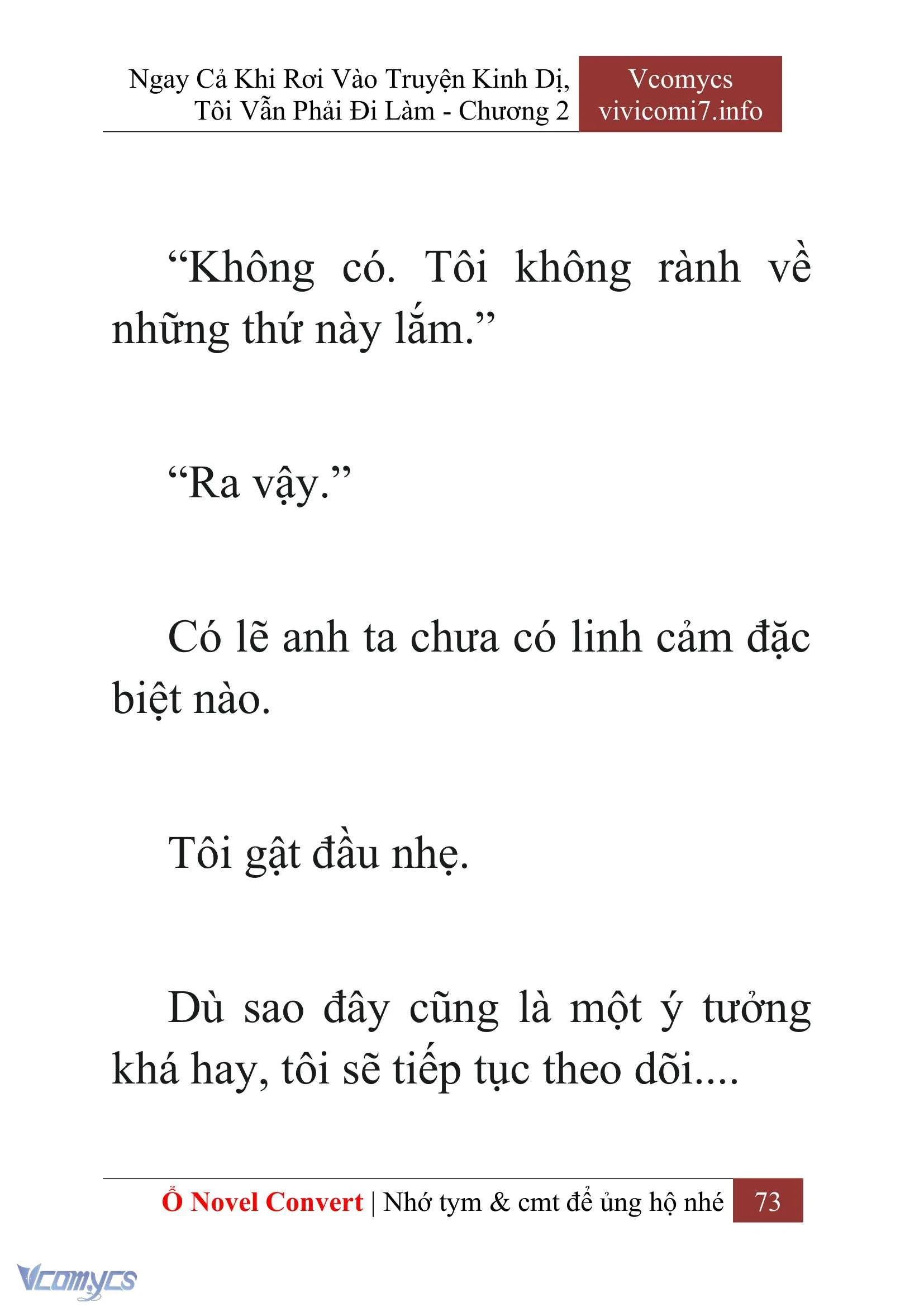 [Novel] Ngay Cả Khi Rơi Vào Truyện Kinh Dị, Tôi Vẫn Phải Đi Làm Chapter  2 - 75