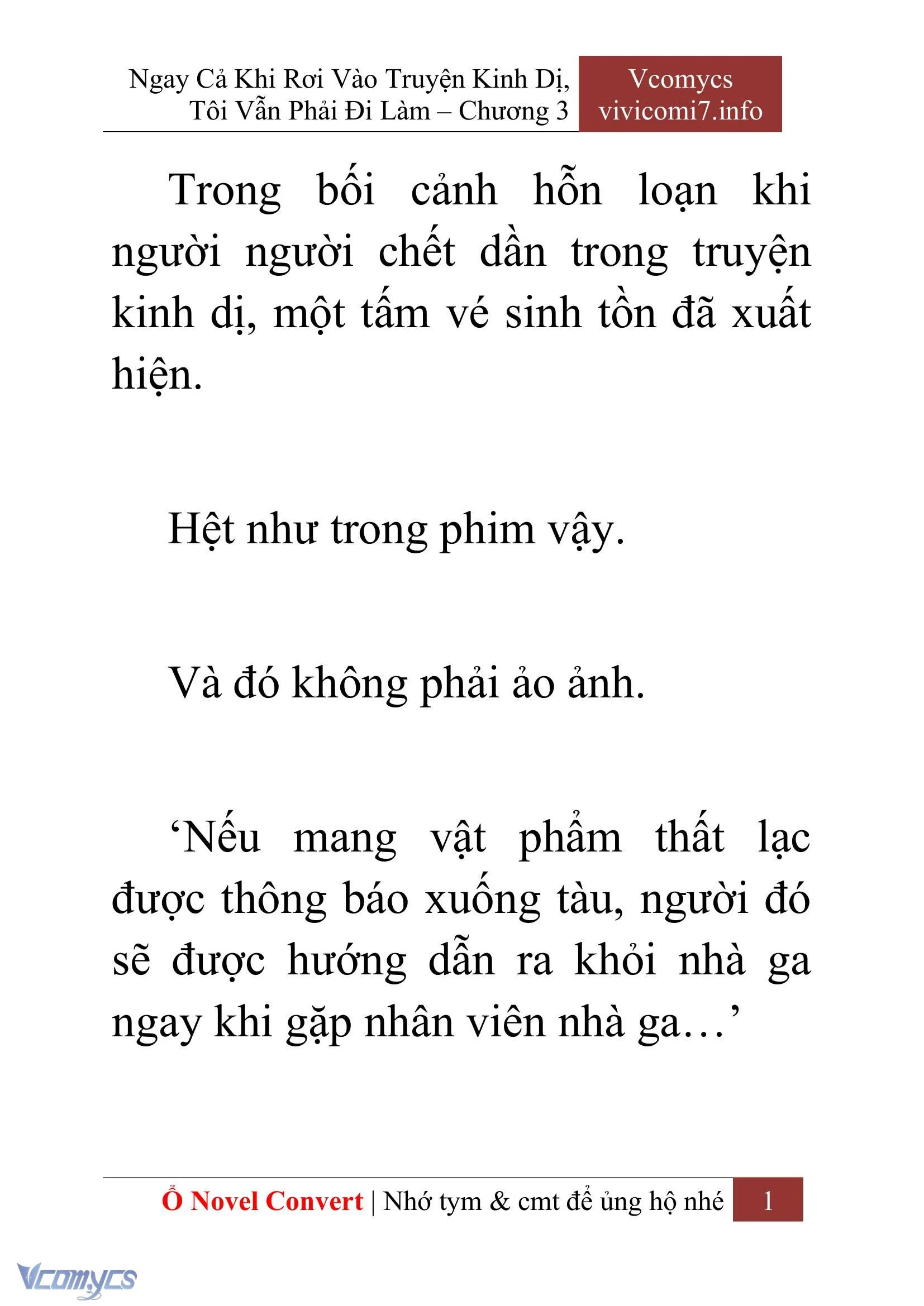 [Novel] Ngay Cả Khi Rơi Vào Truyện Kinh Dị, Tôi Vẫn Phải Đi Làm Chapter  3 - 3