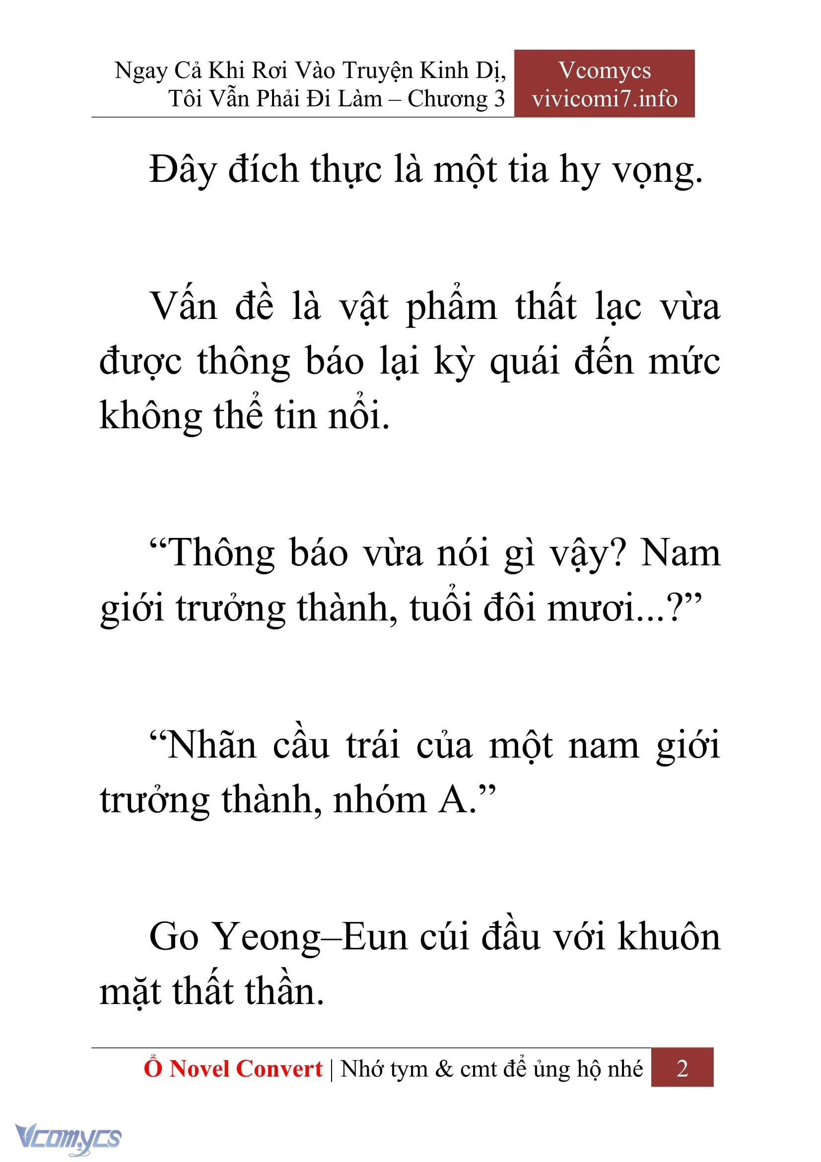 [Novel] Ngay Cả Khi Rơi Vào Truyện Kinh Dị, Tôi Vẫn Phải Đi Làm Chapter  3 - 4