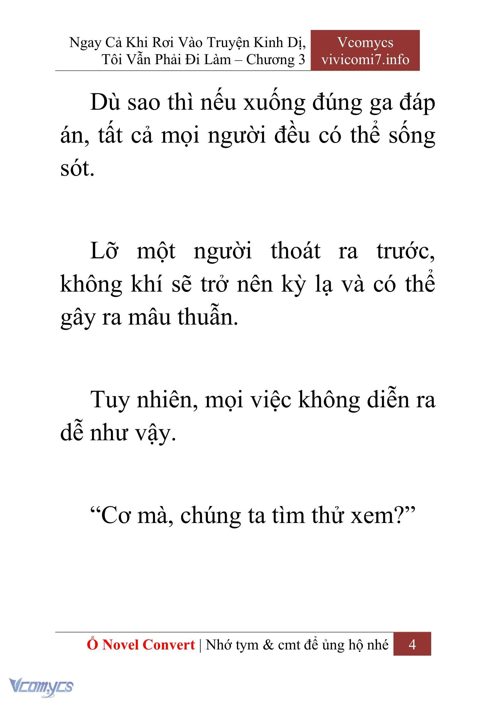 [Novel] Ngay Cả Khi Rơi Vào Truyện Kinh Dị, Tôi Vẫn Phải Đi Làm Chapter  3 - 6