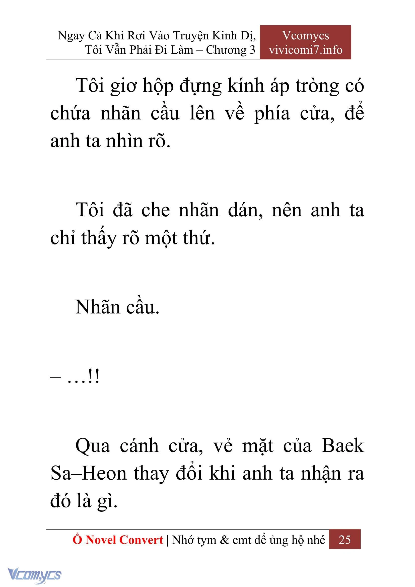 [Novel] Ngay Cả Khi Rơi Vào Truyện Kinh Dị, Tôi Vẫn Phải Đi Làm Chapter  3 - 27