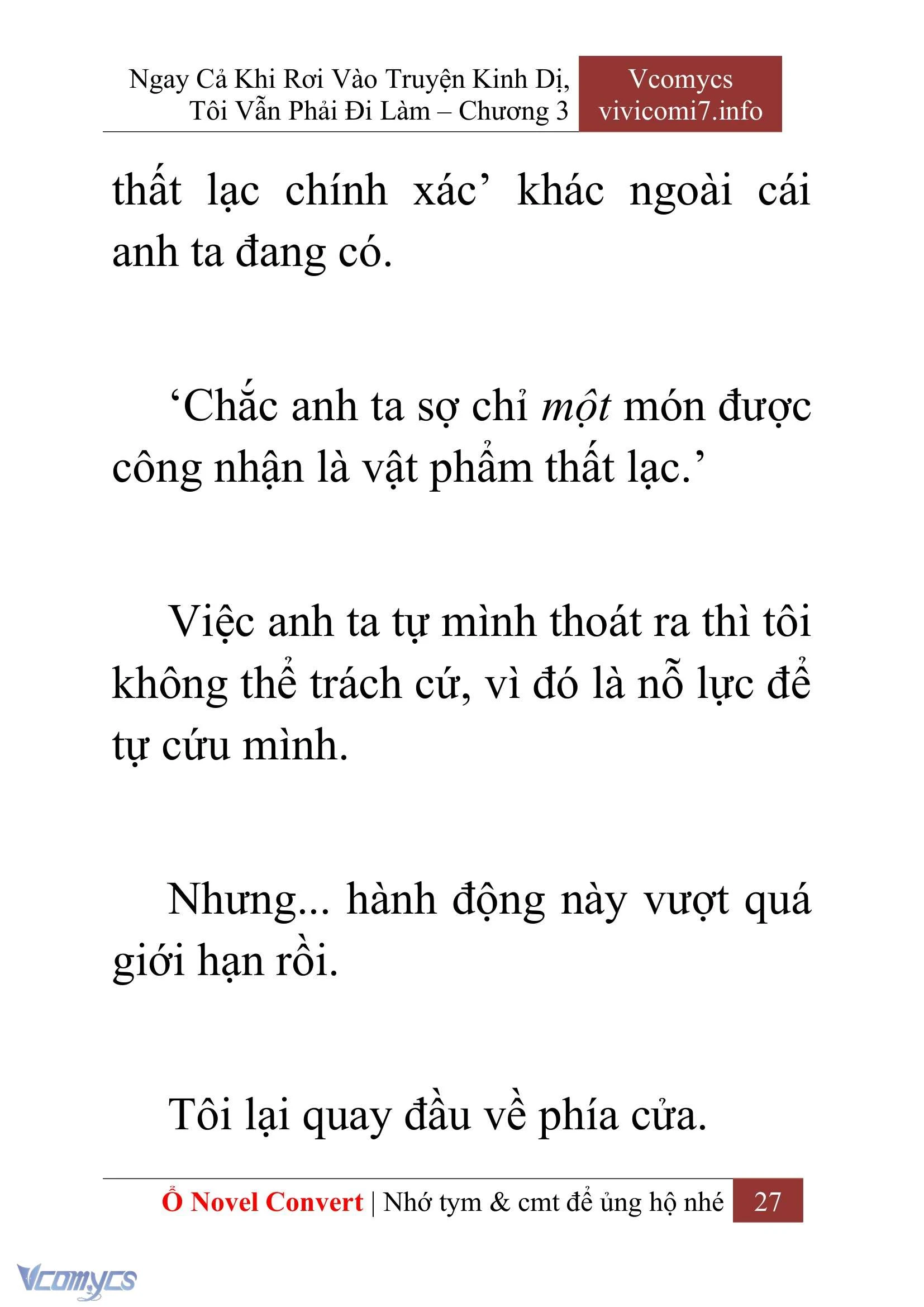 [Novel] Ngay Cả Khi Rơi Vào Truyện Kinh Dị, Tôi Vẫn Phải Đi Làm Chapter  3 - 29