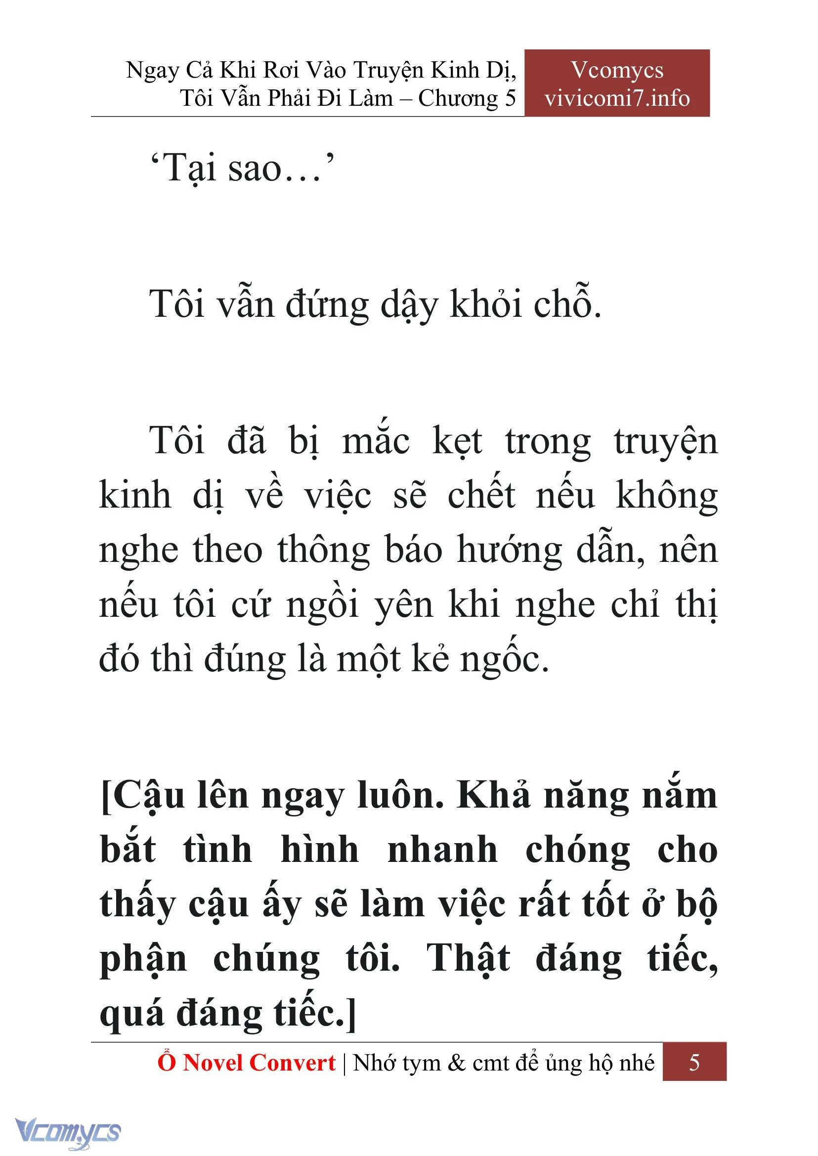 [Novel] Ngay Cả Khi Rơi Vào Truyện Kinh Dị, Tôi Vẫn Phải Đi Làm Chapter  5 - 7