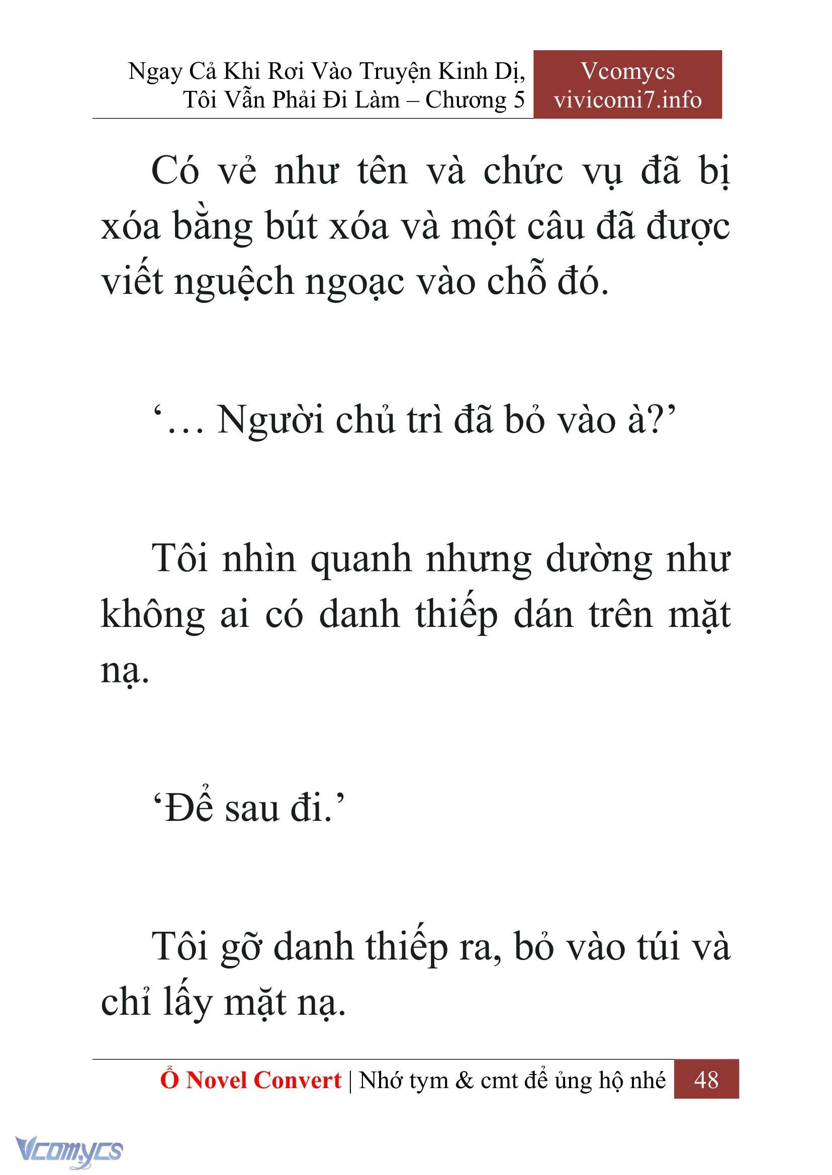 [Novel] Ngay Cả Khi Rơi Vào Truyện Kinh Dị, Tôi Vẫn Phải Đi Làm Chapter  5 - 50