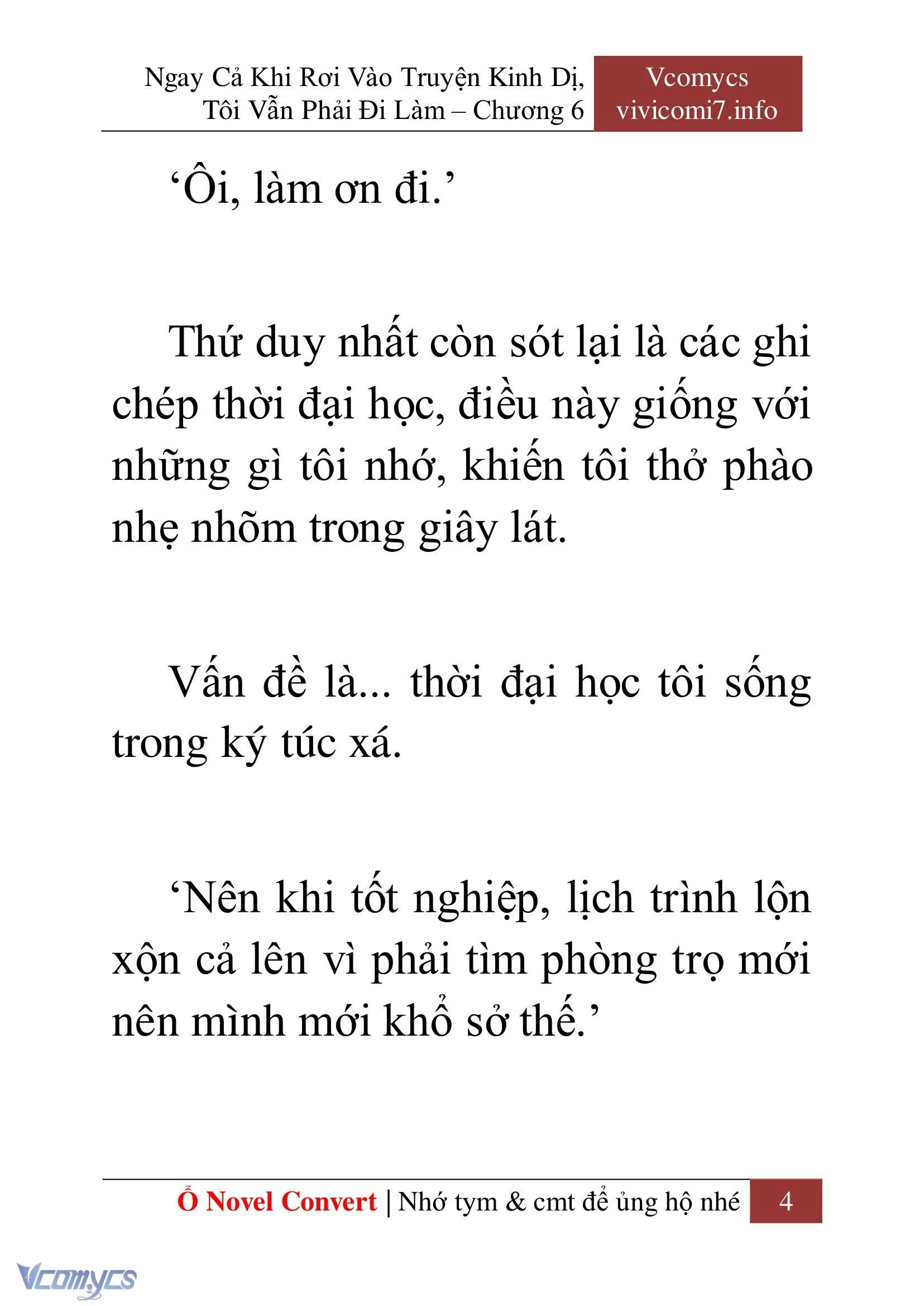 [Novel] Ngay Cả Khi Rơi Vào Truyện Kinh Dị, Tôi Vẫn Phải Đi Làm Chapter  6 - 6