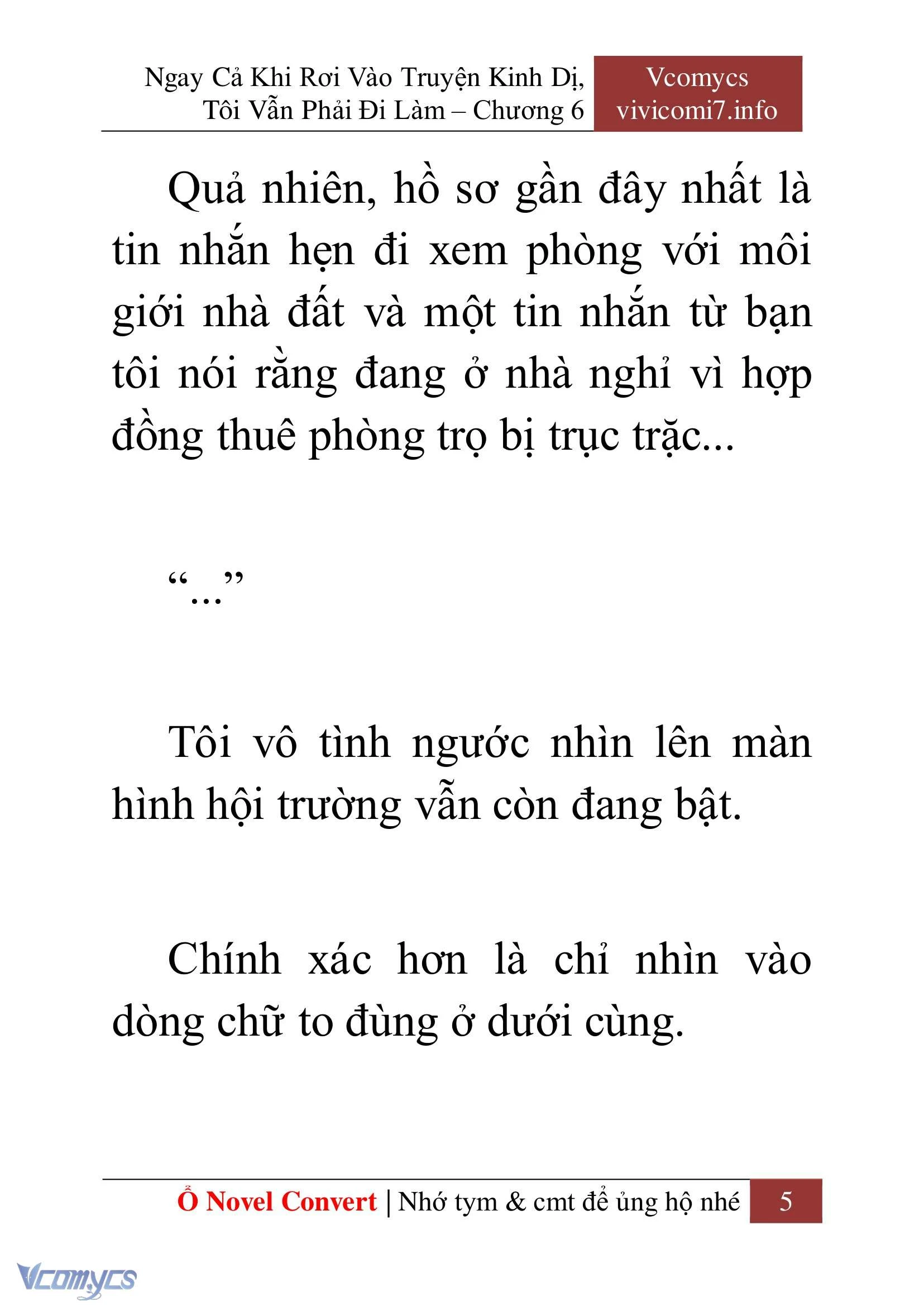 [Novel] Ngay Cả Khi Rơi Vào Truyện Kinh Dị, Tôi Vẫn Phải Đi Làm Chapter  6 - 7
