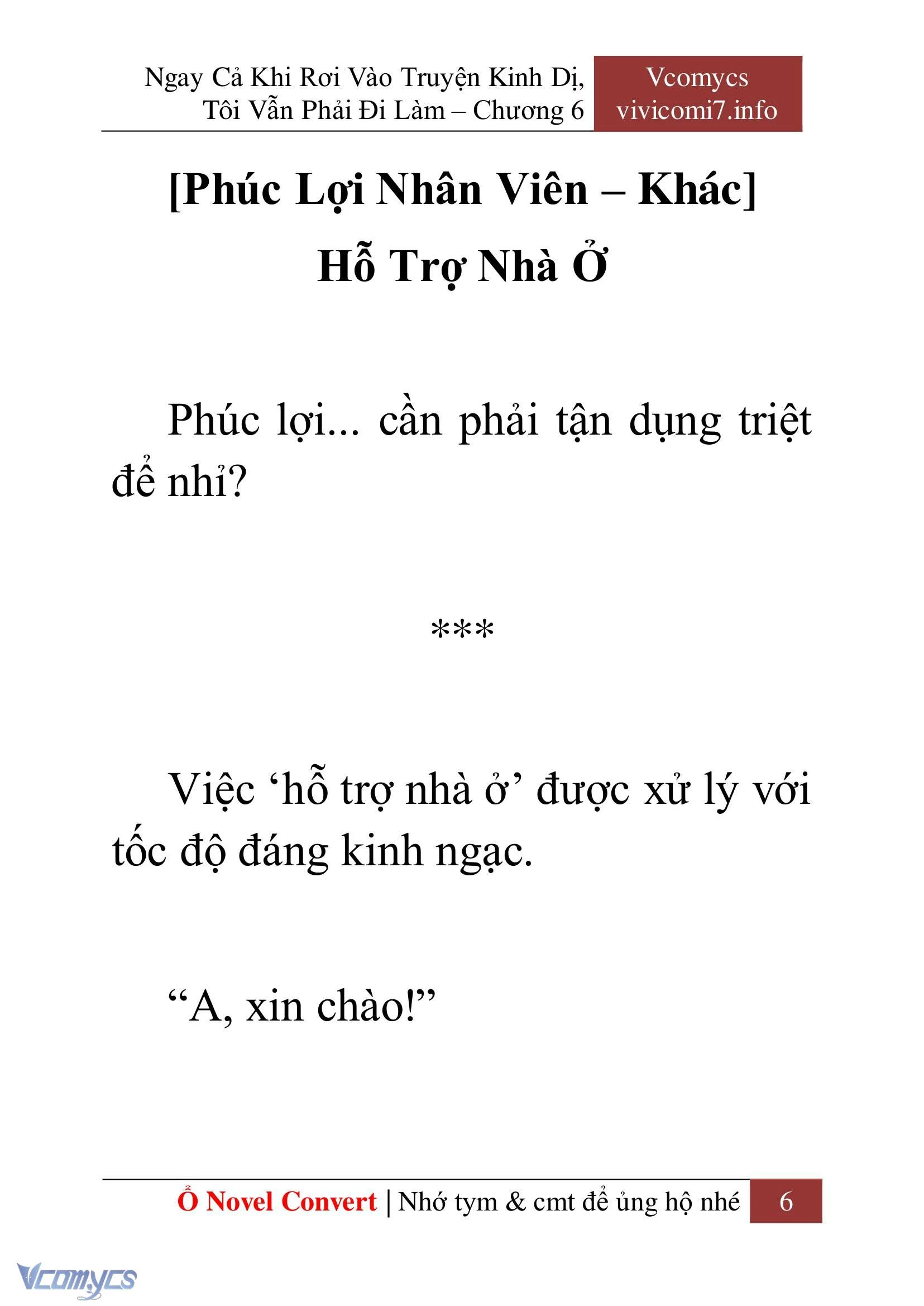 [Novel] Ngay Cả Khi Rơi Vào Truyện Kinh Dị, Tôi Vẫn Phải Đi Làm Chapter  6 - 8