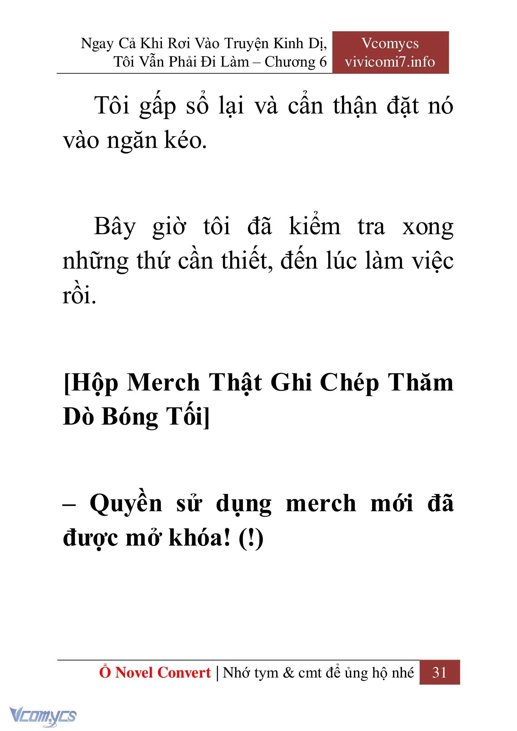 [Novel] Ngay Cả Khi Rơi Vào Truyện Kinh Dị, Tôi Vẫn Phải Đi Làm Chapter  6 - 33