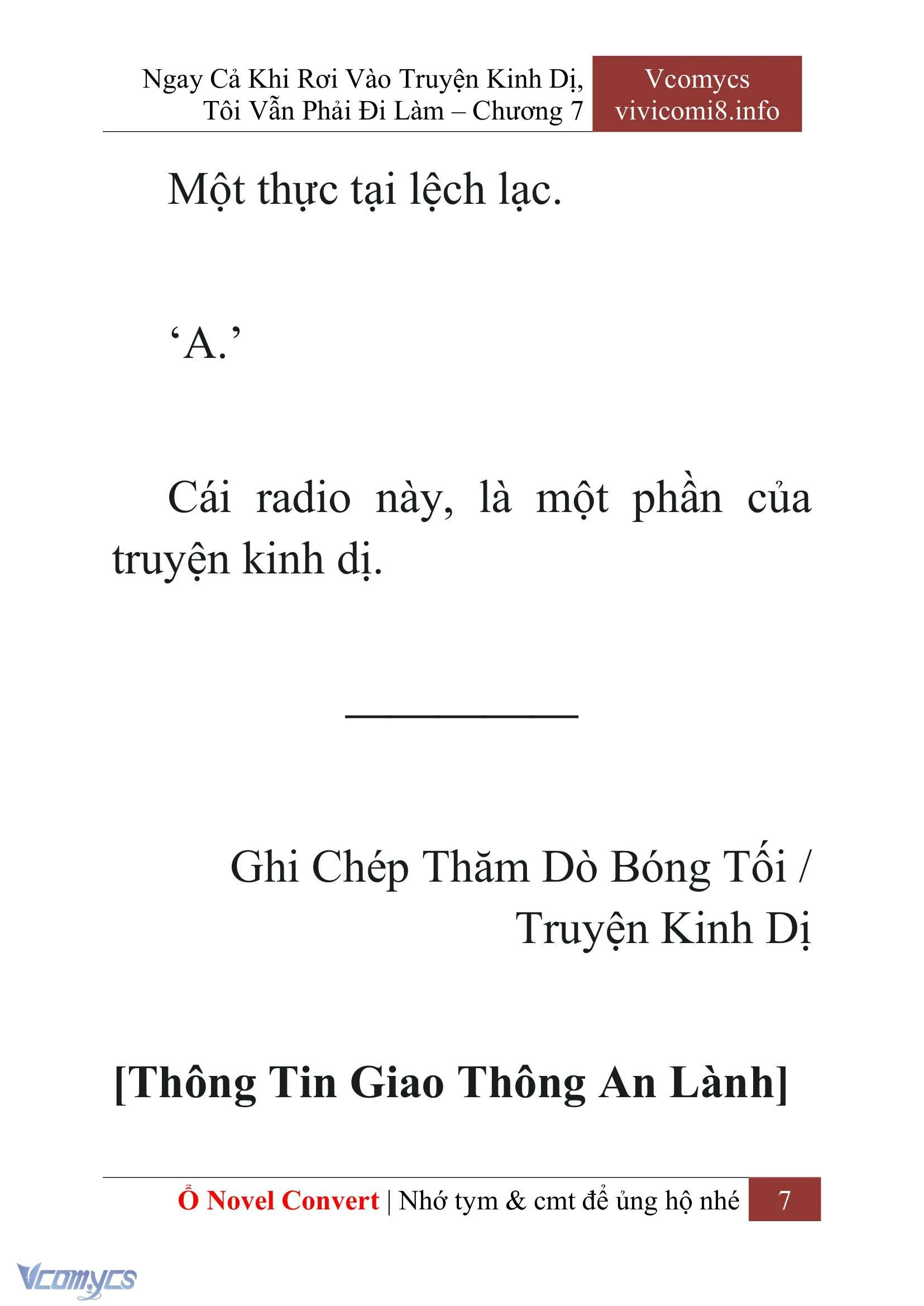 [Novel] Ngay Cả Khi Rơi Vào Truyện Kinh Dị, Tôi Vẫn Phải Đi Làm Chapter  7 - 9