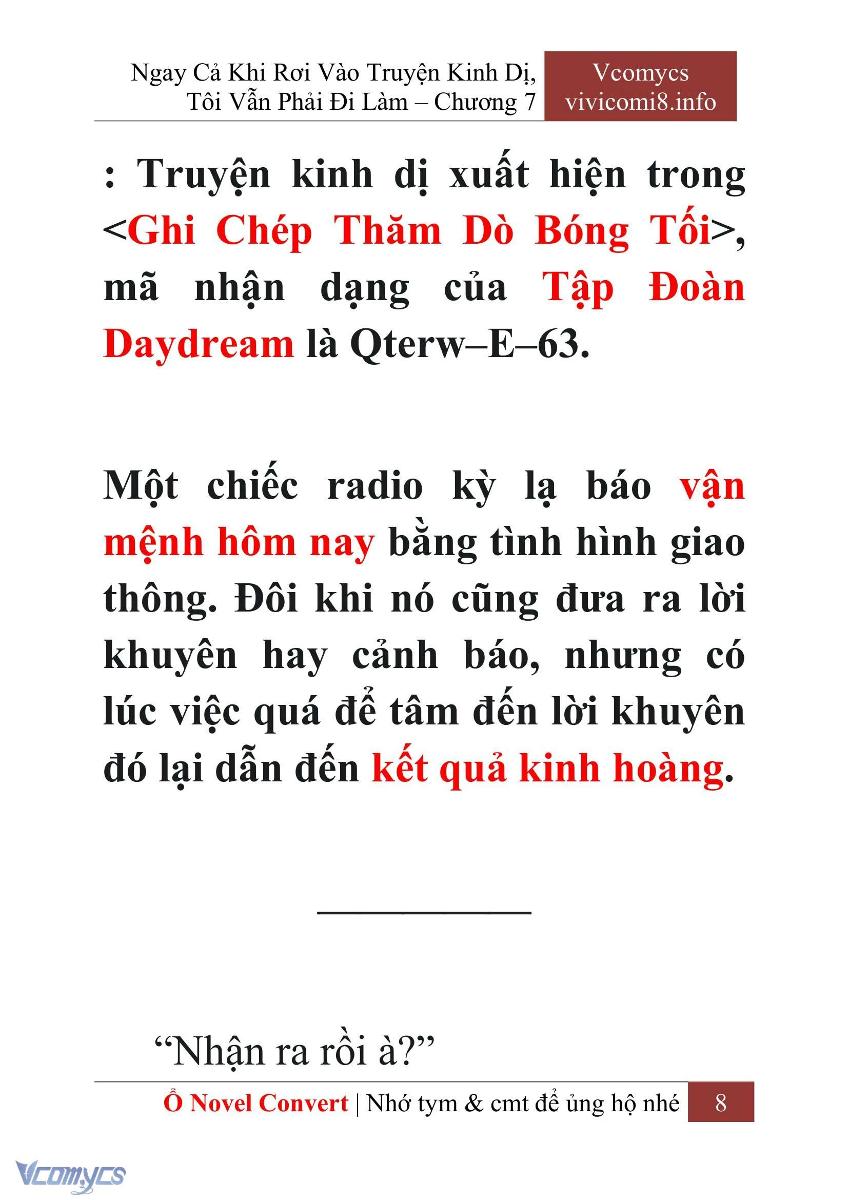 [Novel] Ngay Cả Khi Rơi Vào Truyện Kinh Dị, Tôi Vẫn Phải Đi Làm Chapter  7 - 10