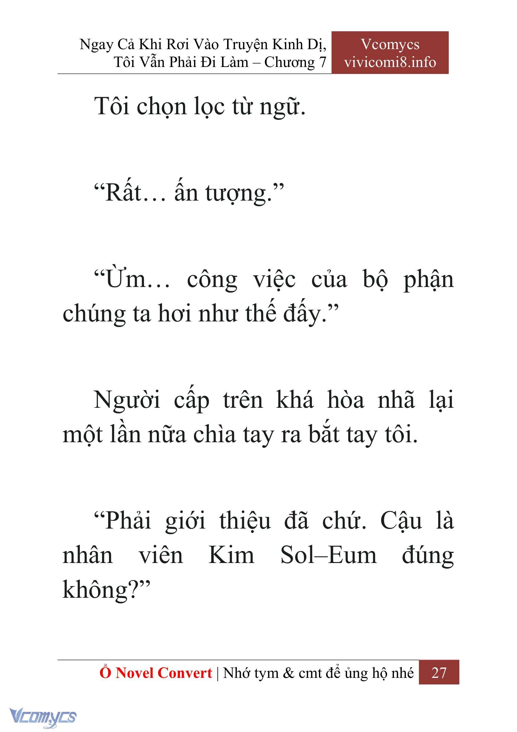 [Novel] Ngay Cả Khi Rơi Vào Truyện Kinh Dị, Tôi Vẫn Phải Đi Làm Chapter  7 - 29