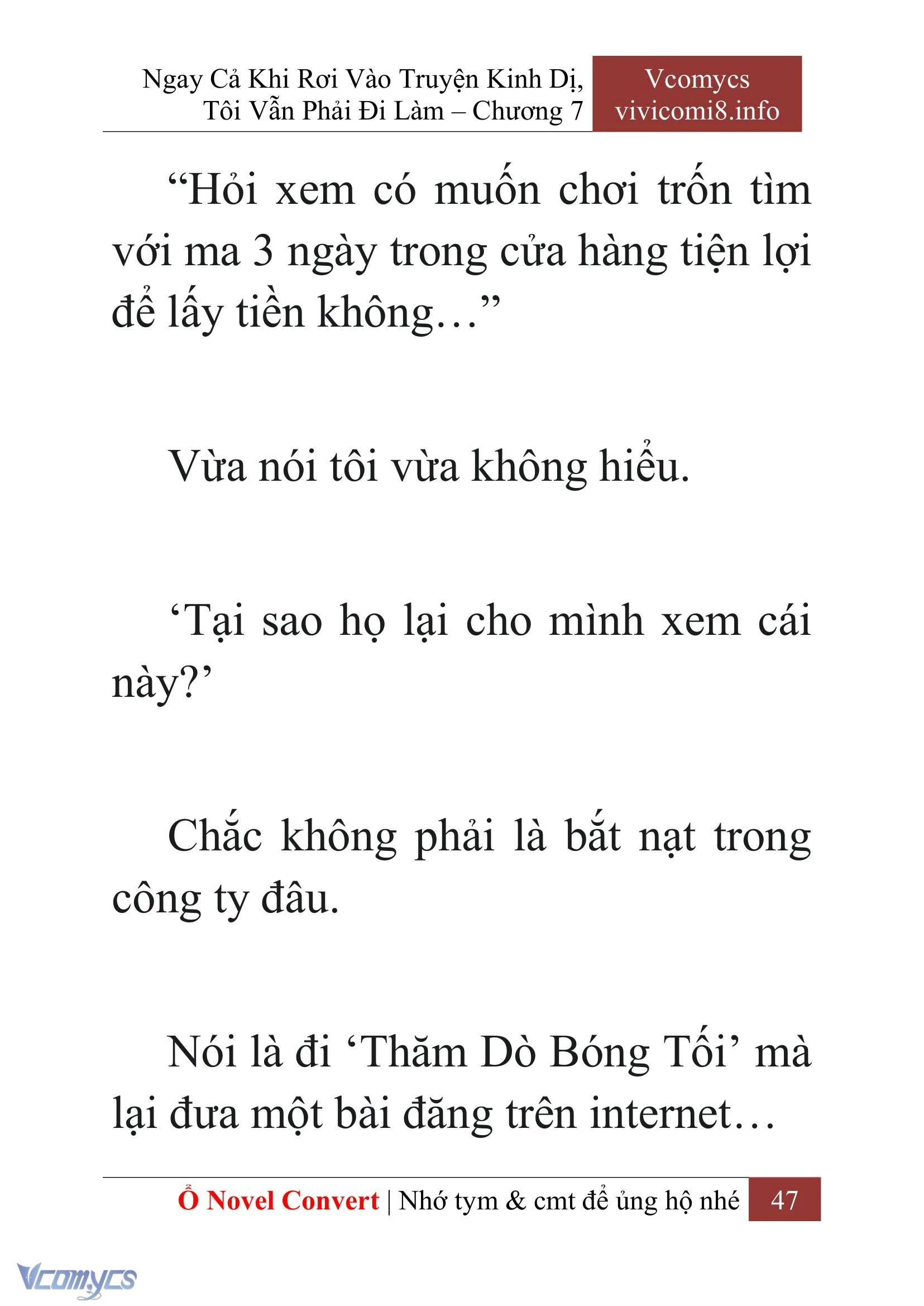 [Novel] Ngay Cả Khi Rơi Vào Truyện Kinh Dị, Tôi Vẫn Phải Đi Làm Chapter  7 - 49