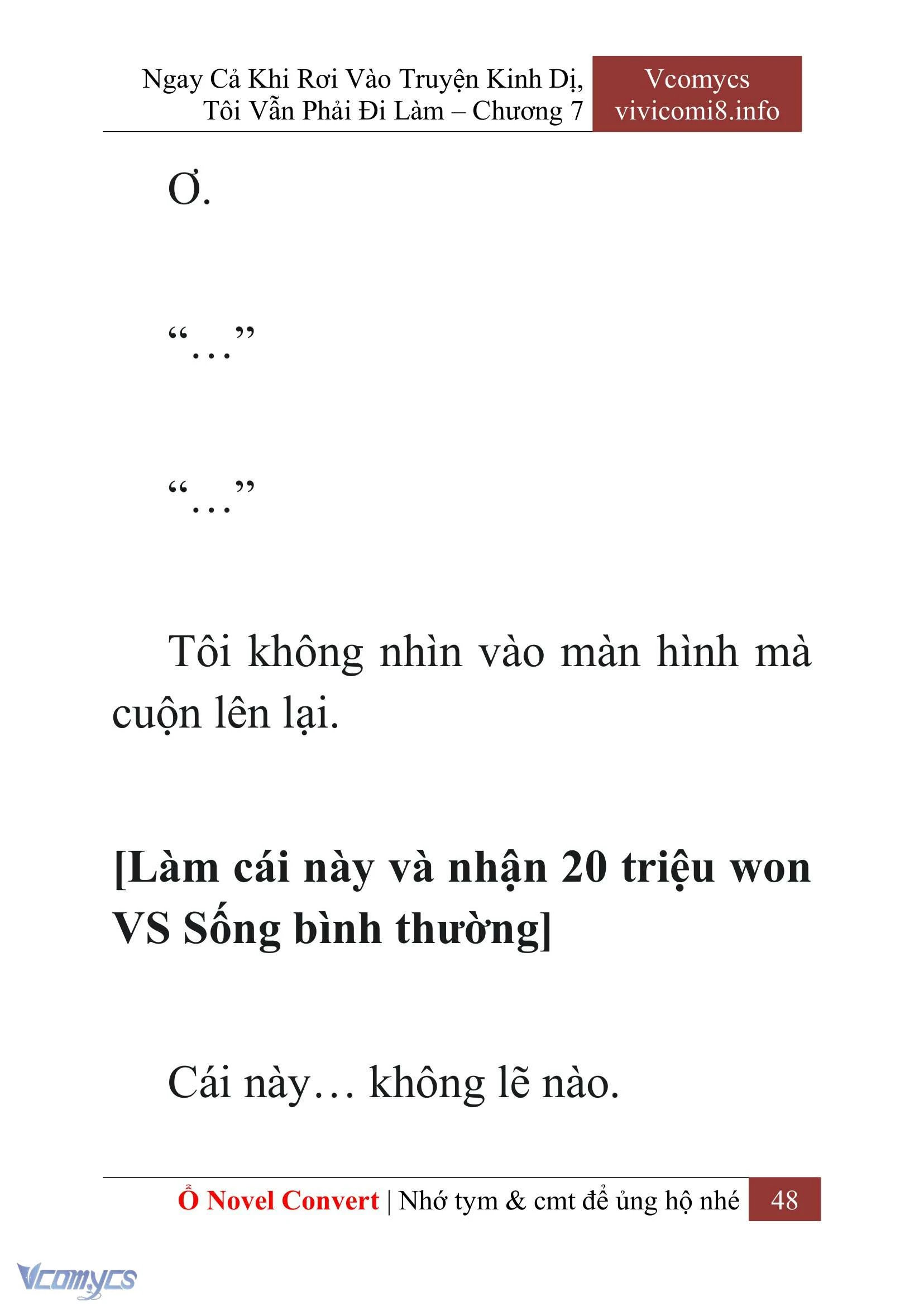 [Novel] Ngay Cả Khi Rơi Vào Truyện Kinh Dị, Tôi Vẫn Phải Đi Làm Chapter  7 - 50