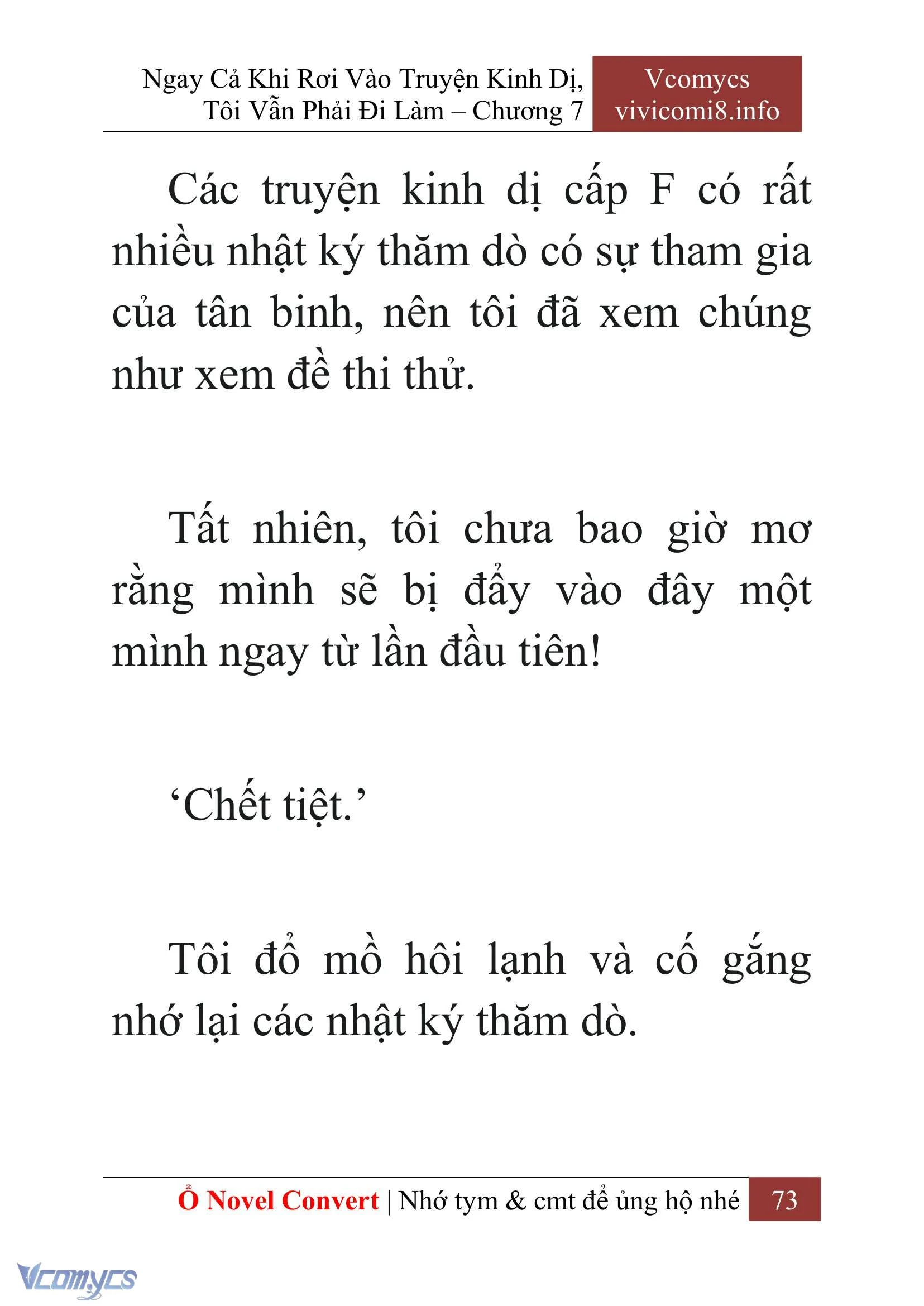 [Novel] Ngay Cả Khi Rơi Vào Truyện Kinh Dị, Tôi Vẫn Phải Đi Làm Chapter  7 - 75