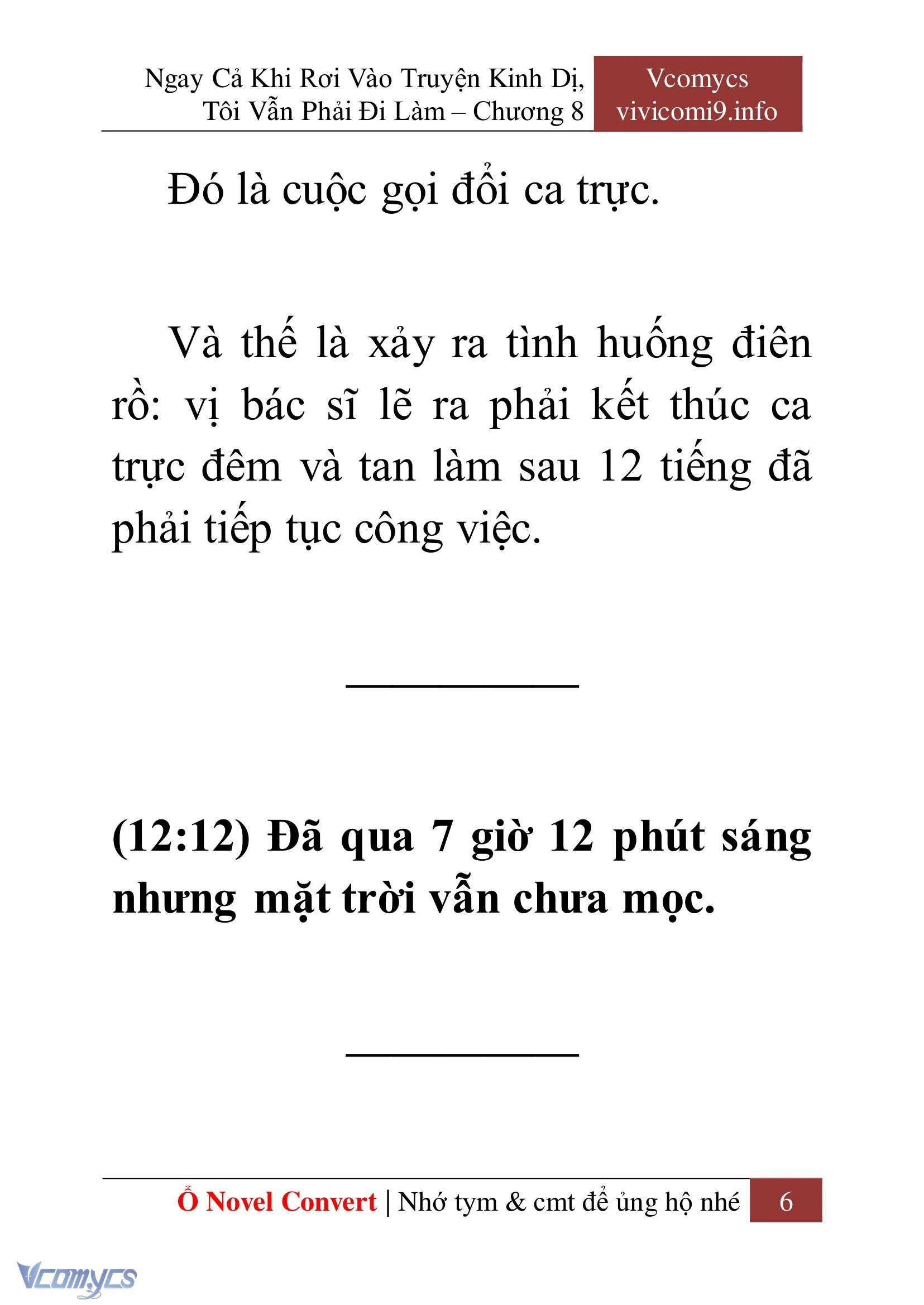 [Novel] Ngay Cả Khi Rơi Vào Truyện Kinh Dị, Tôi Vẫn Phải Đi Làm Chapter  8 - 8