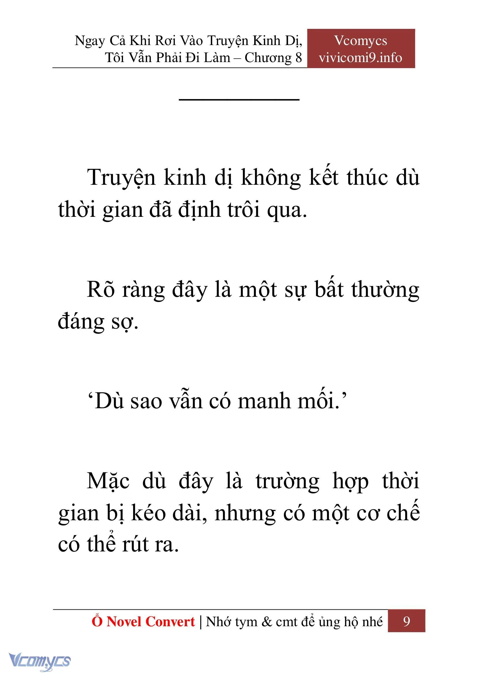 [Novel] Ngay Cả Khi Rơi Vào Truyện Kinh Dị, Tôi Vẫn Phải Đi Làm Chapter  8 - 11