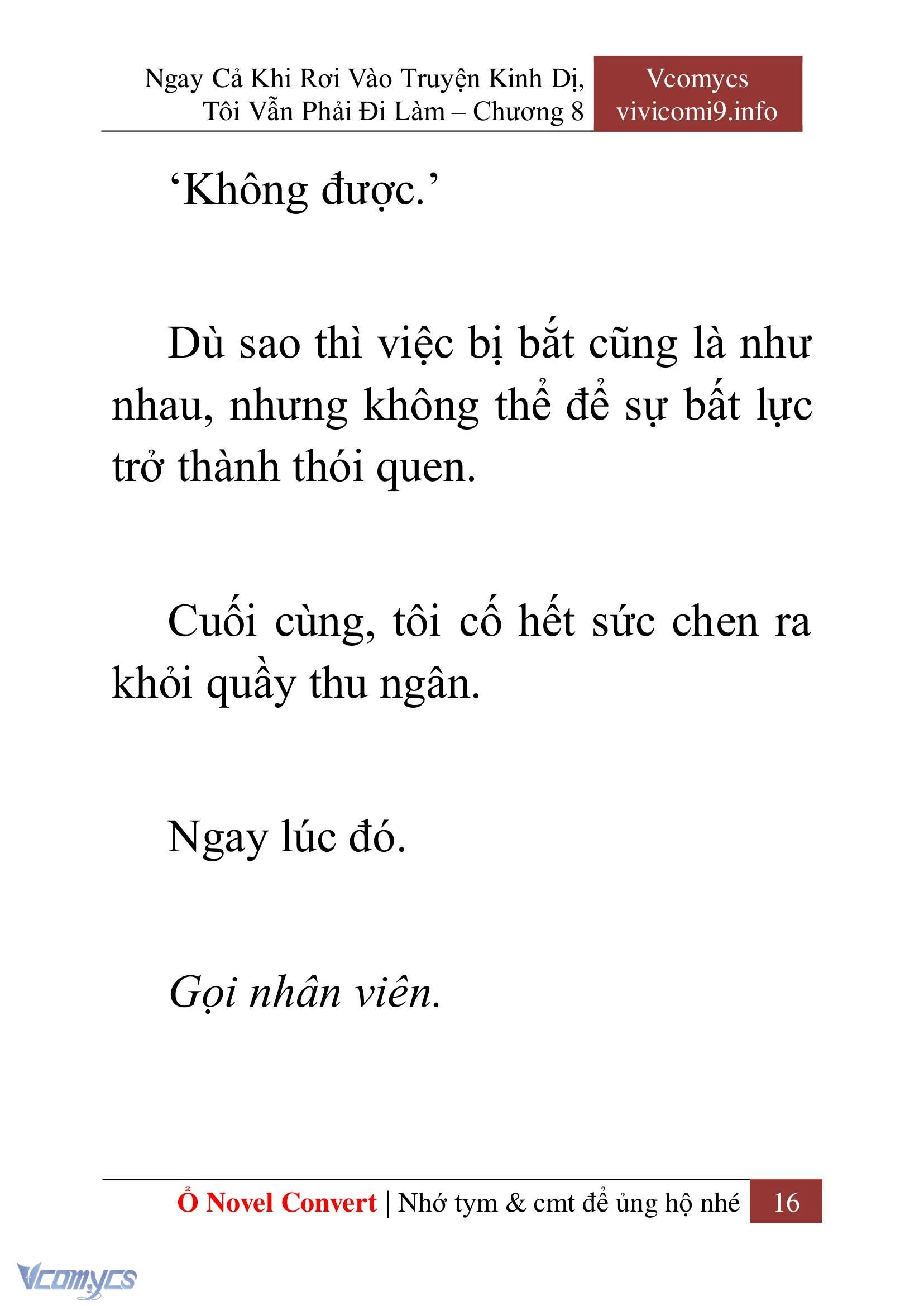 [Novel] Ngay Cả Khi Rơi Vào Truyện Kinh Dị, Tôi Vẫn Phải Đi Làm Chapter  8 - 18