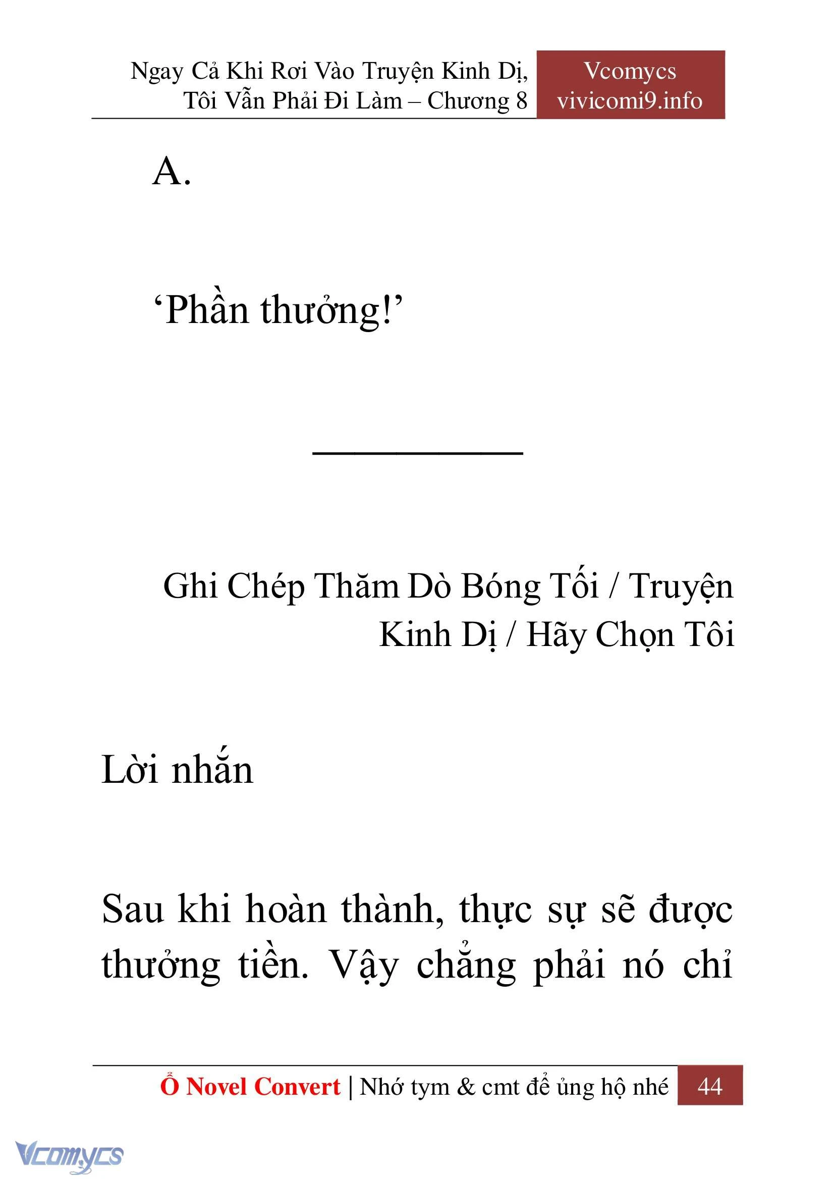 [Novel] Ngay Cả Khi Rơi Vào Truyện Kinh Dị, Tôi Vẫn Phải Đi Làm Chapter  8 - 46
