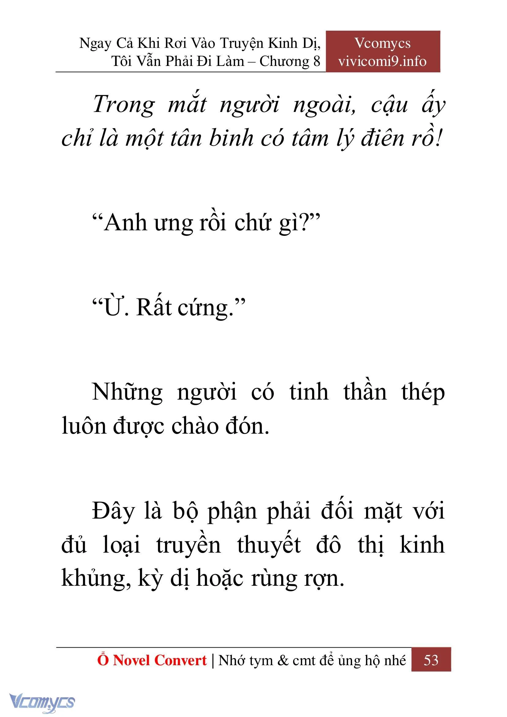 [Novel] Ngay Cả Khi Rơi Vào Truyện Kinh Dị, Tôi Vẫn Phải Đi Làm Chapter  8 - 55