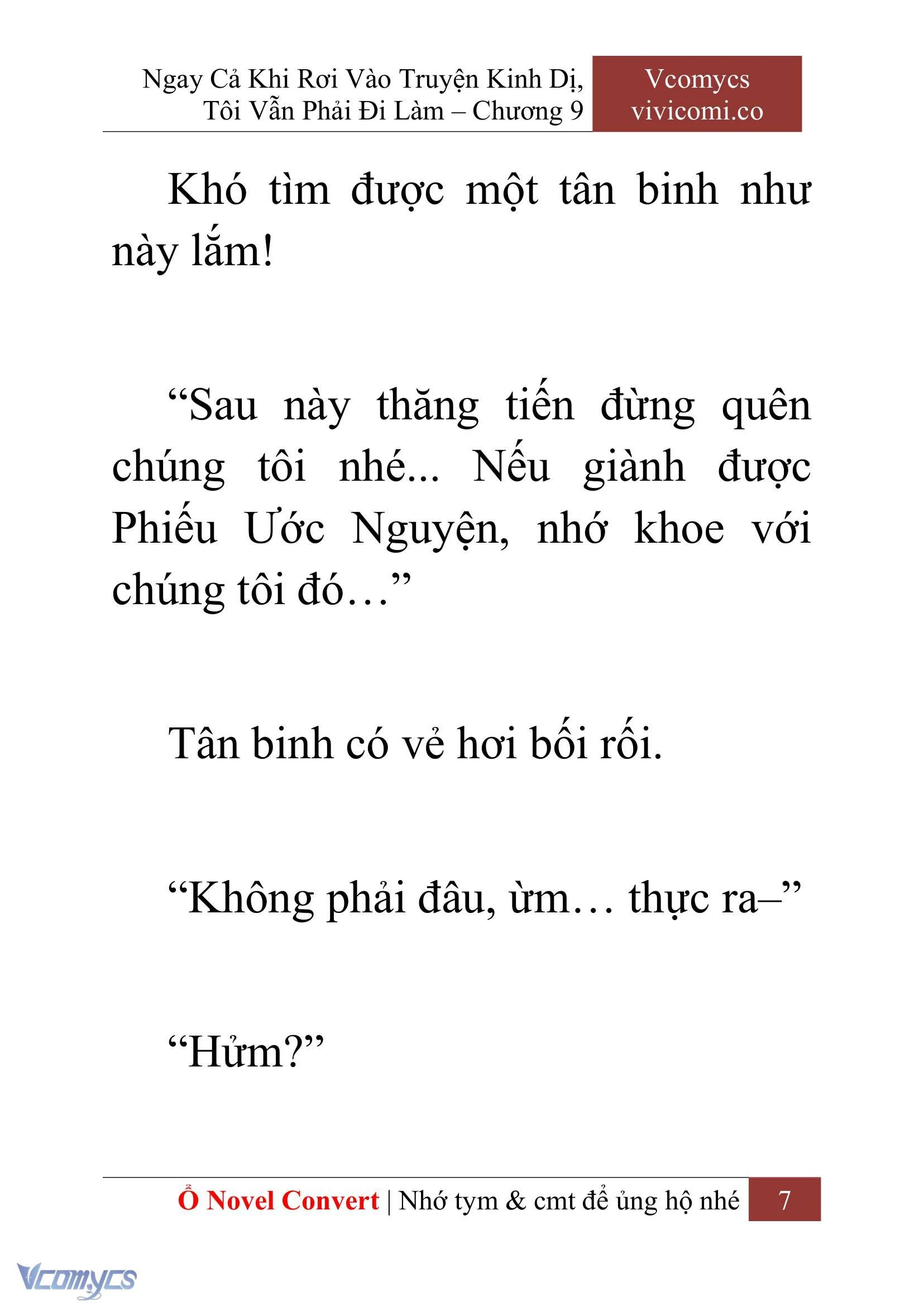 [Novel] Ngay Cả Khi Rơi Vào Truyện Kinh Dị, Tôi Vẫn Phải Đi Làm Chapter  9 - 9