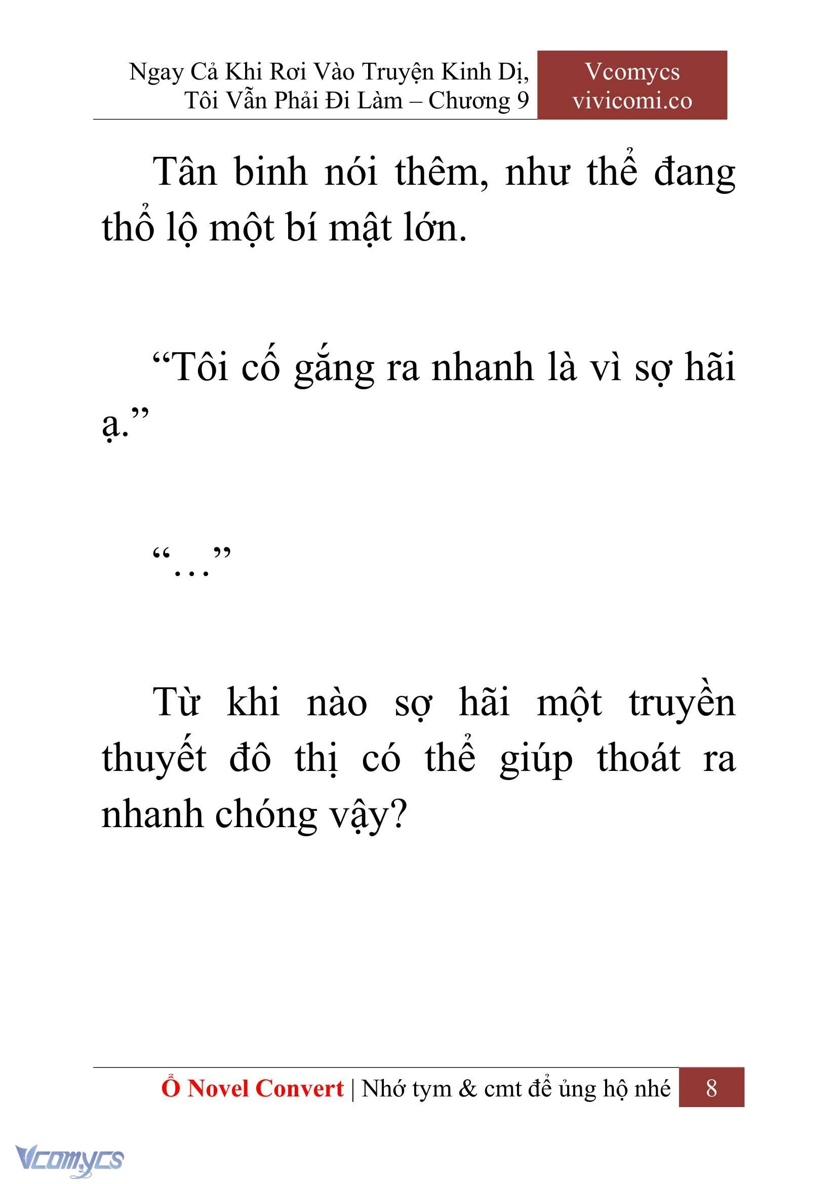 [Novel] Ngay Cả Khi Rơi Vào Truyện Kinh Dị, Tôi Vẫn Phải Đi Làm Chapter  9 - 10