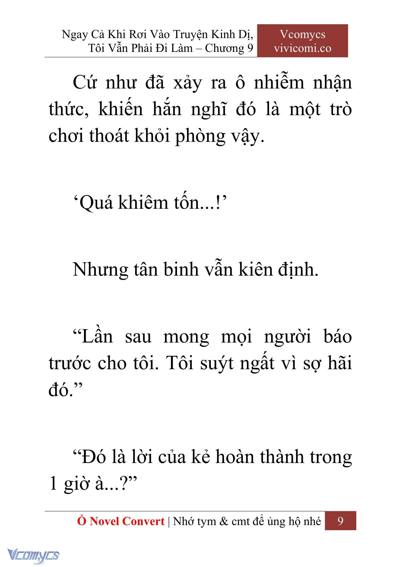 [Novel] Ngay Cả Khi Rơi Vào Truyện Kinh Dị, Tôi Vẫn Phải Đi Làm Chapter  9 - 11