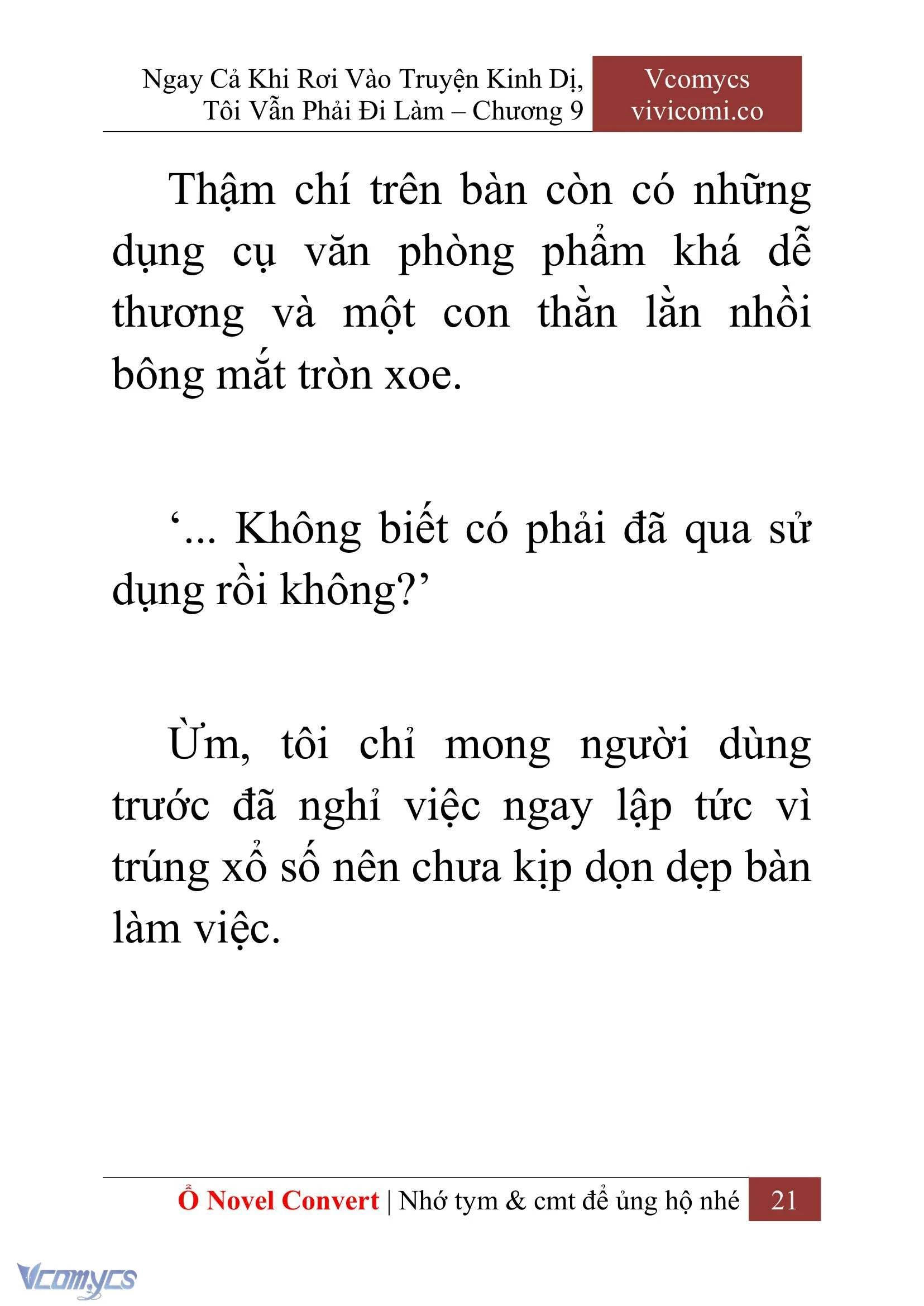 [Novel] Ngay Cả Khi Rơi Vào Truyện Kinh Dị, Tôi Vẫn Phải Đi Làm Chapter  9 - 23