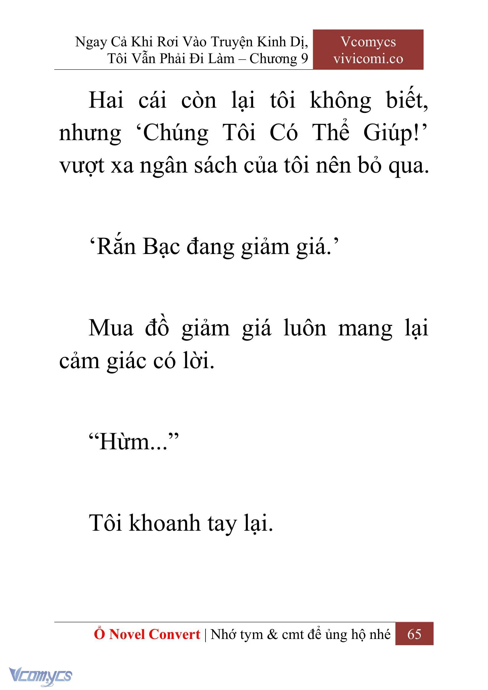 [Novel] Ngay Cả Khi Rơi Vào Truyện Kinh Dị, Tôi Vẫn Phải Đi Làm Chapter  9 - 67