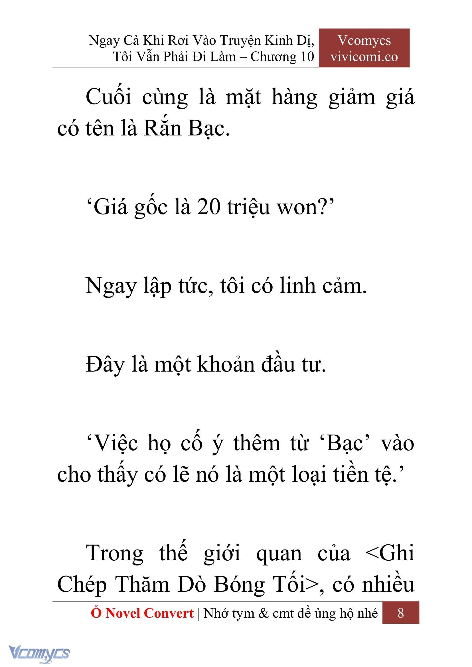[Novel] Ngay Cả Khi Rơi Vào Truyện Kinh Dị, Tôi Vẫn Phải Đi Làm Chapter  10 - 10