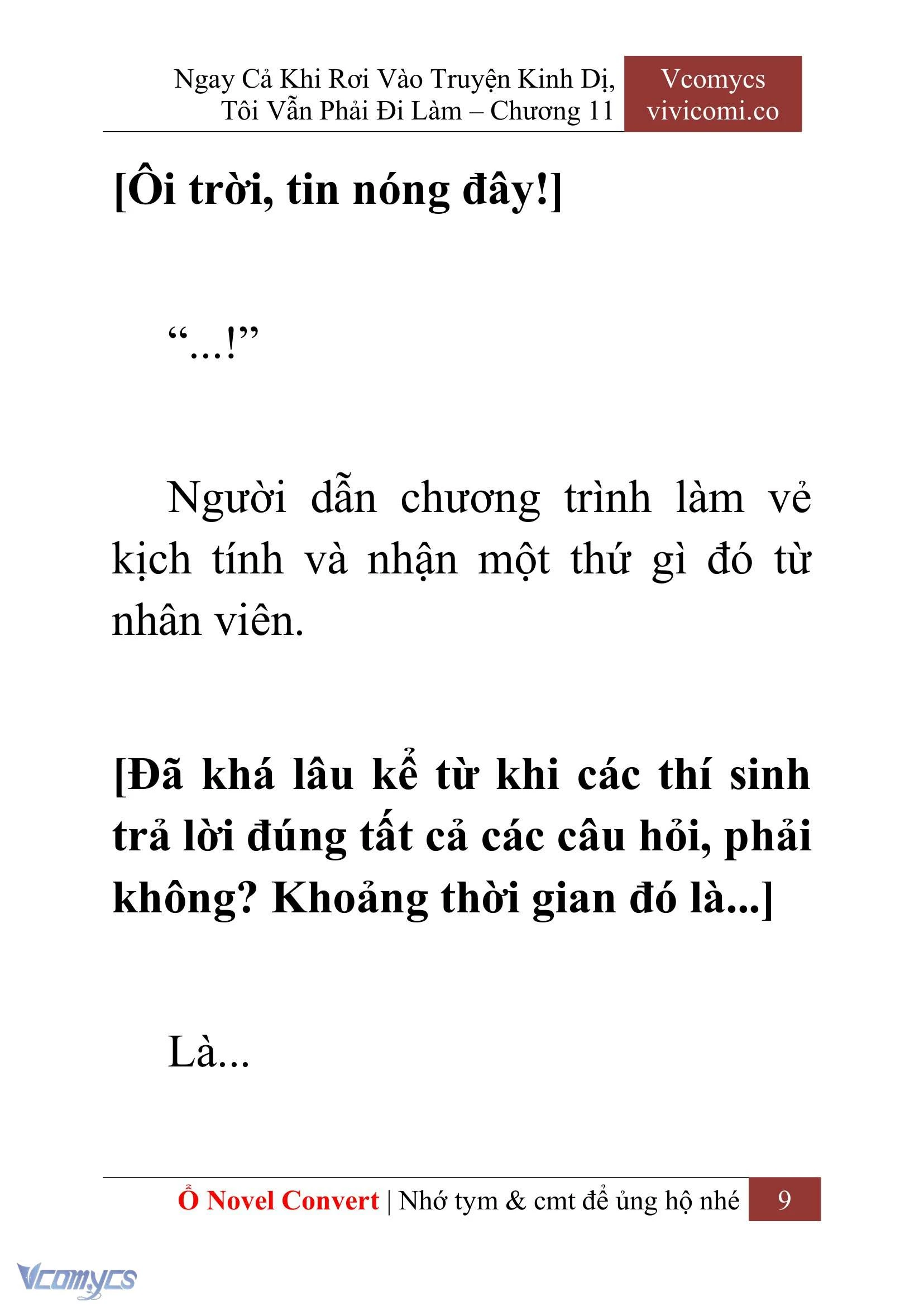 [Novel] Ngay Cả Khi Rơi Vào Truyện Kinh Dị, Tôi Vẫn Phải Đi Làm Chapter  11 - 11