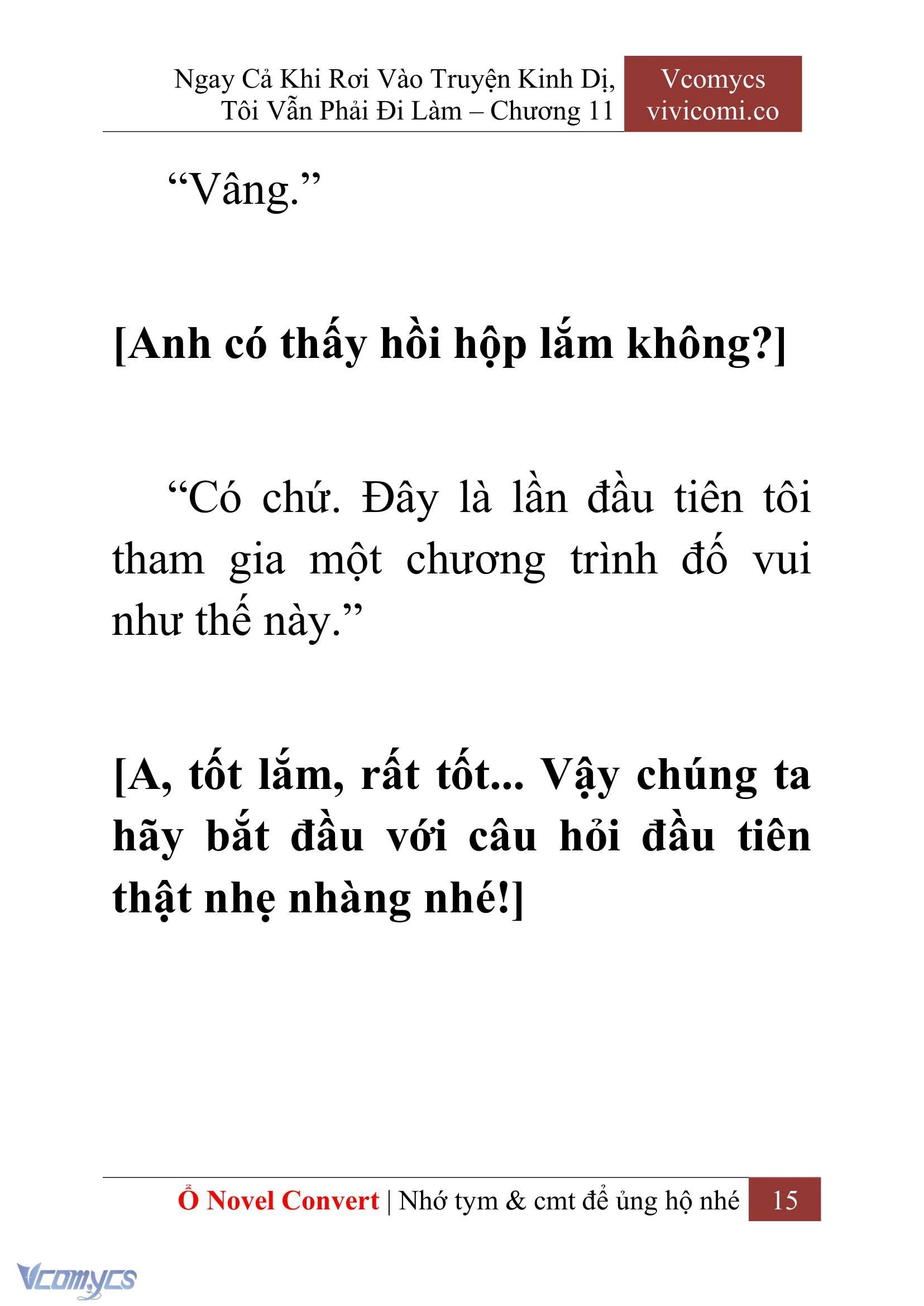 [Novel] Ngay Cả Khi Rơi Vào Truyện Kinh Dị, Tôi Vẫn Phải Đi Làm Chapter  11 - 17