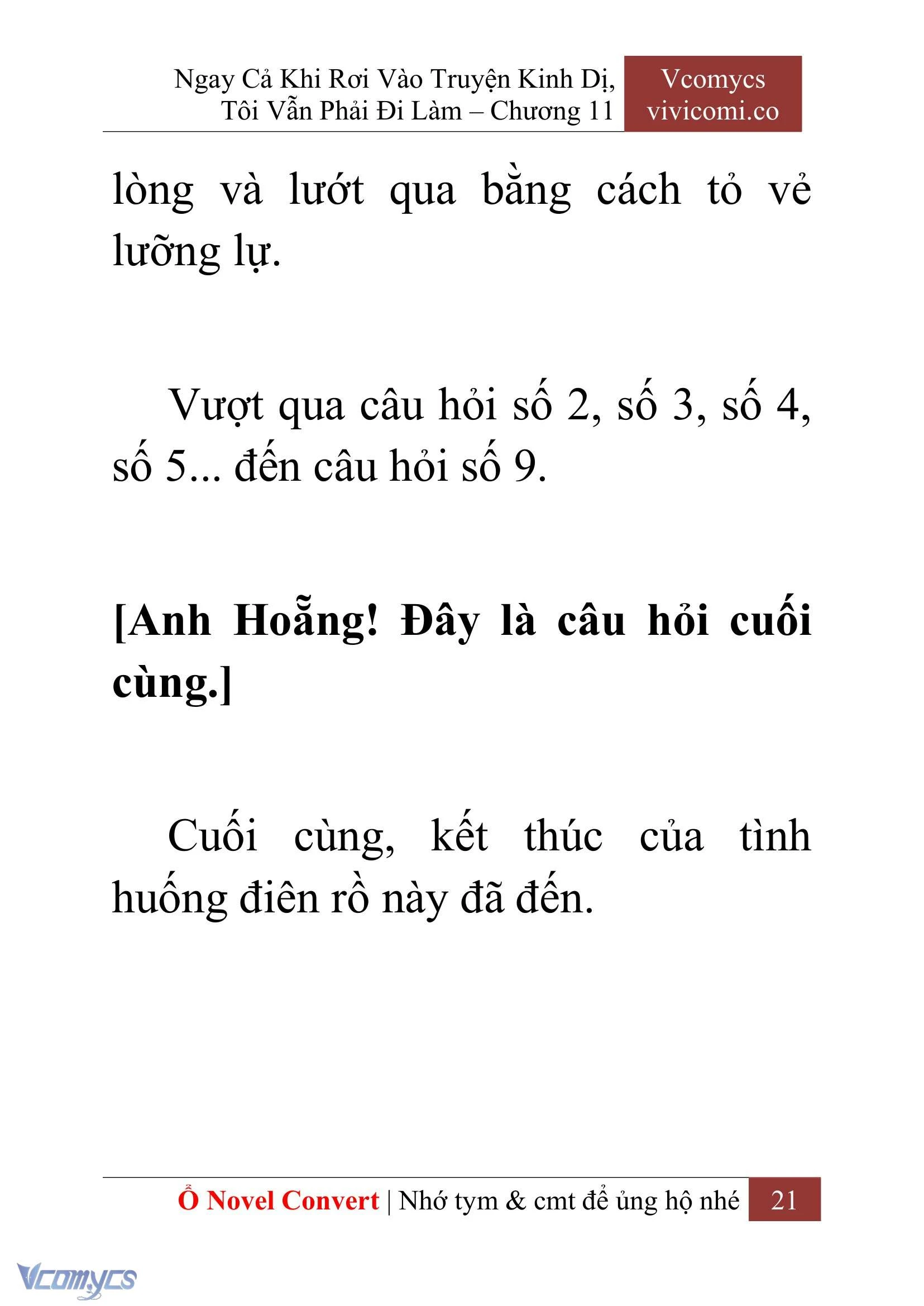 [Novel] Ngay Cả Khi Rơi Vào Truyện Kinh Dị, Tôi Vẫn Phải Đi Làm Chapter  11 - 23