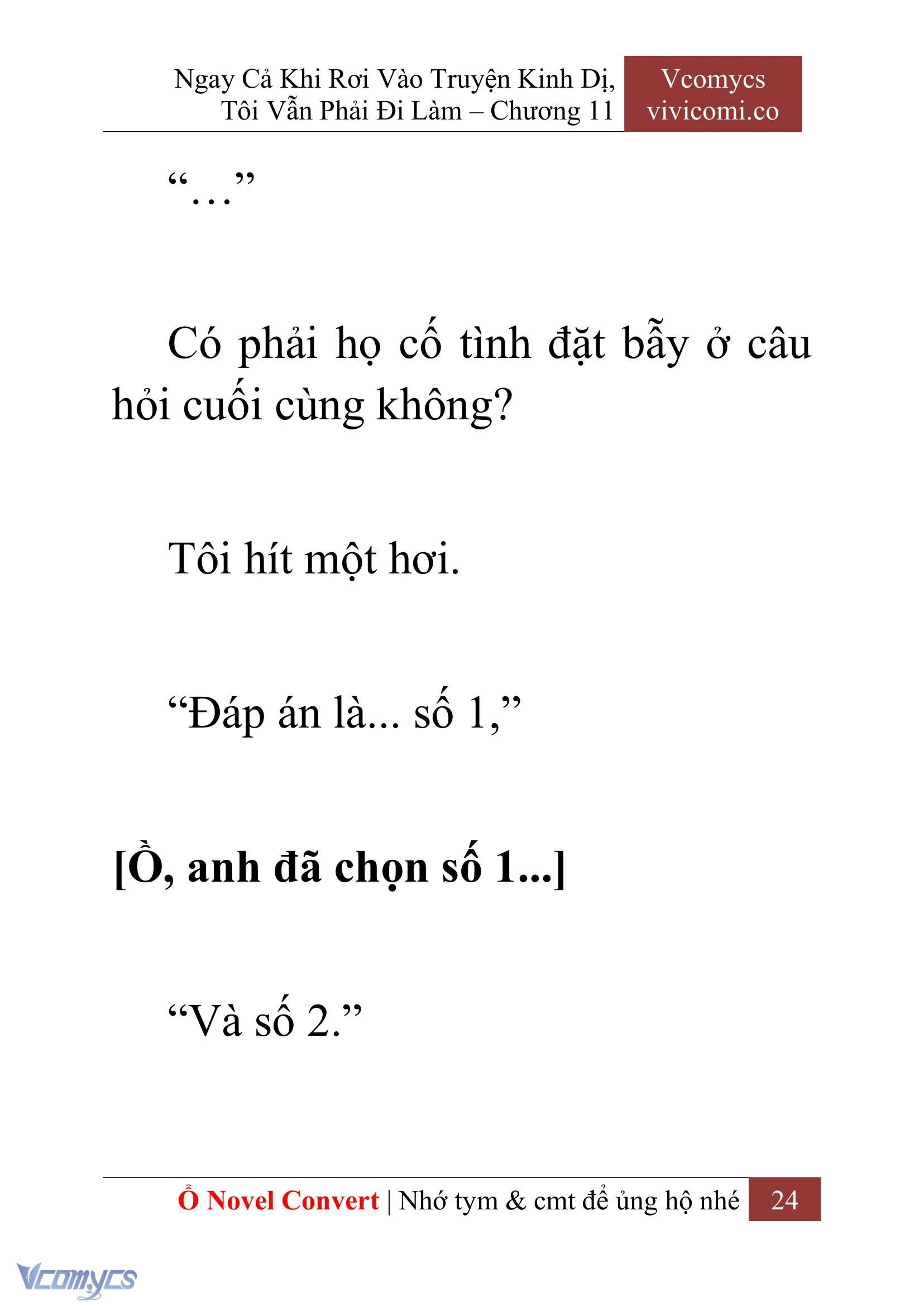 [Novel] Ngay Cả Khi Rơi Vào Truyện Kinh Dị, Tôi Vẫn Phải Đi Làm Chapter  11 - 26