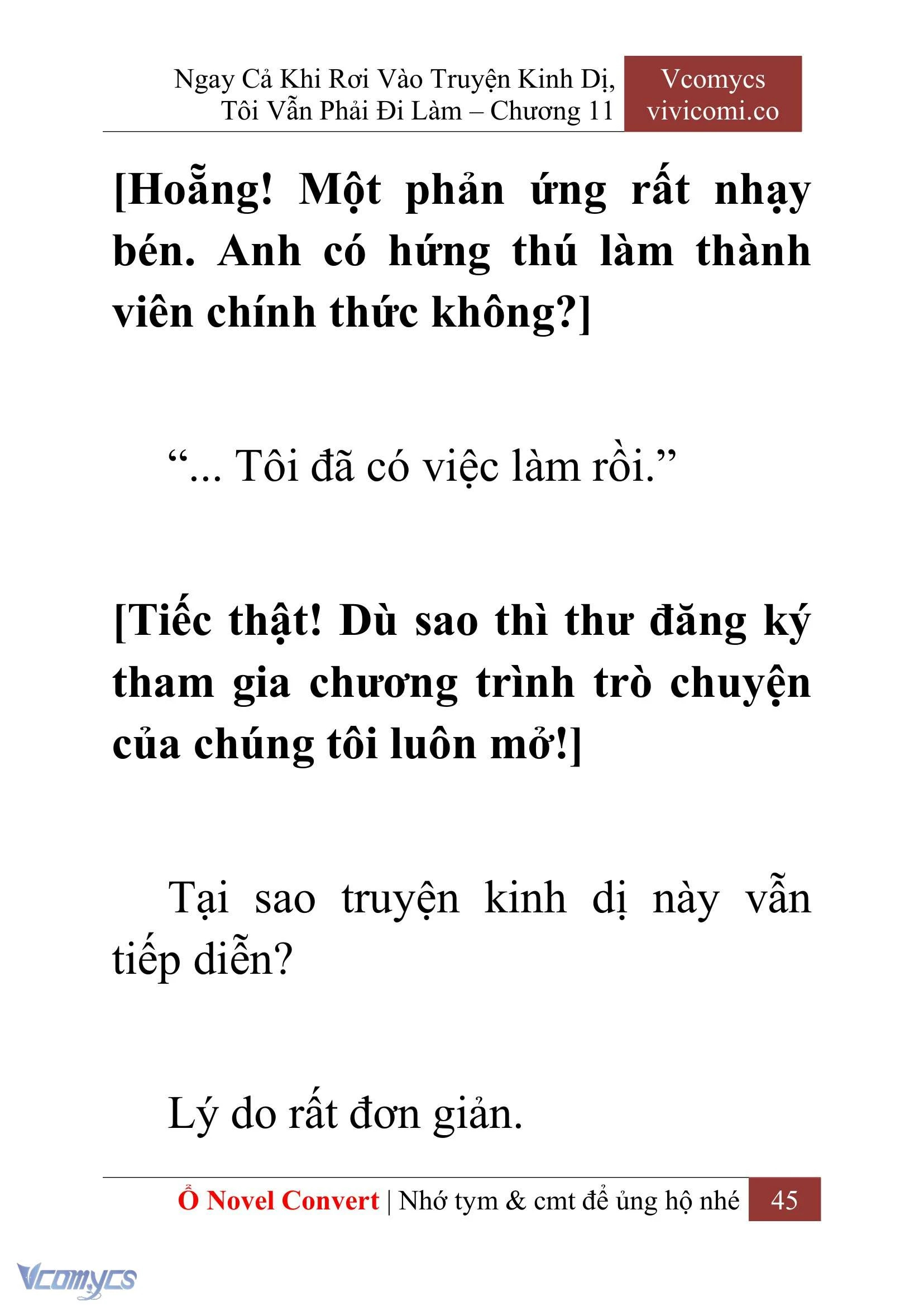 [Novel] Ngay Cả Khi Rơi Vào Truyện Kinh Dị, Tôi Vẫn Phải Đi Làm Chapter  11 - 47