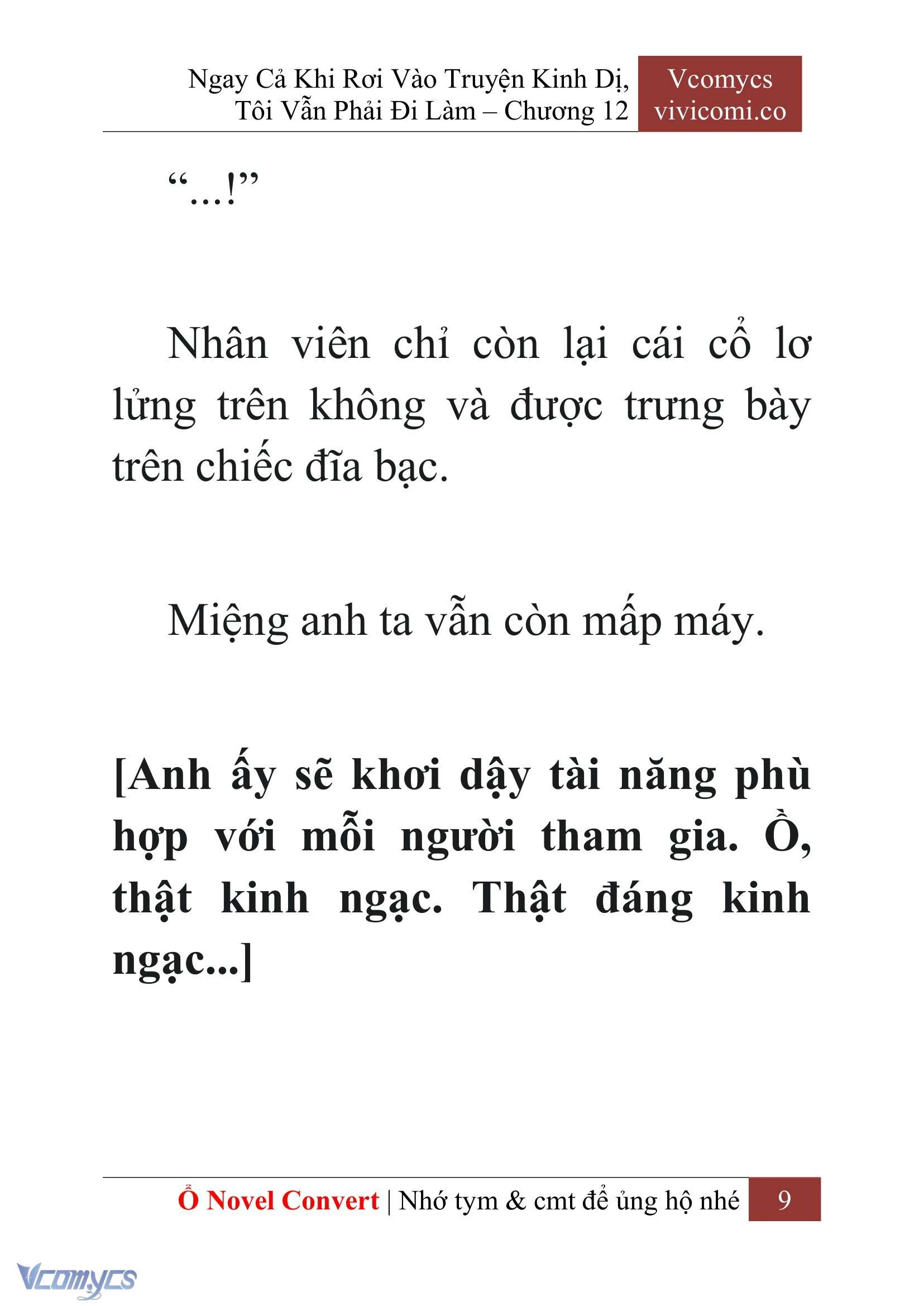[Novel] Ngay Cả Khi Rơi Vào Truyện Kinh Dị, Tôi Vẫn Phải Đi Làm Chapter  12 - 11