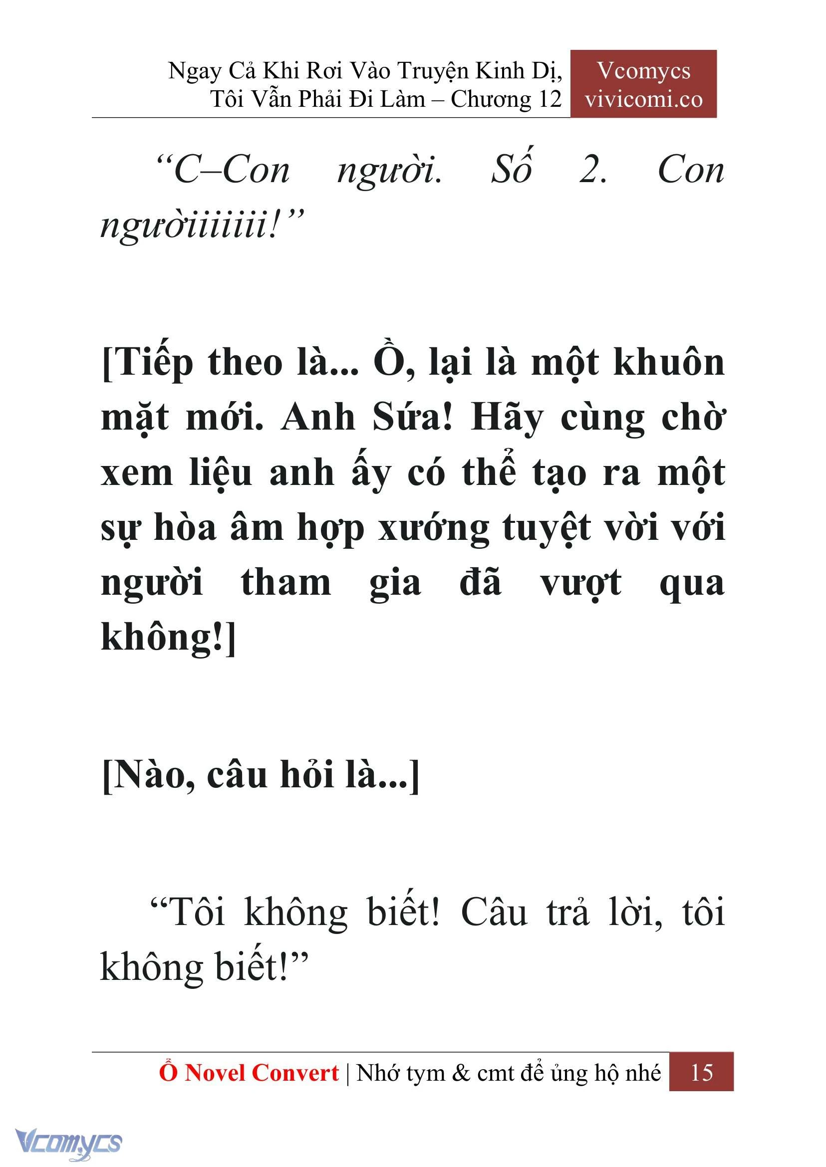 [Novel] Ngay Cả Khi Rơi Vào Truyện Kinh Dị, Tôi Vẫn Phải Đi Làm Chapter  12 - 17