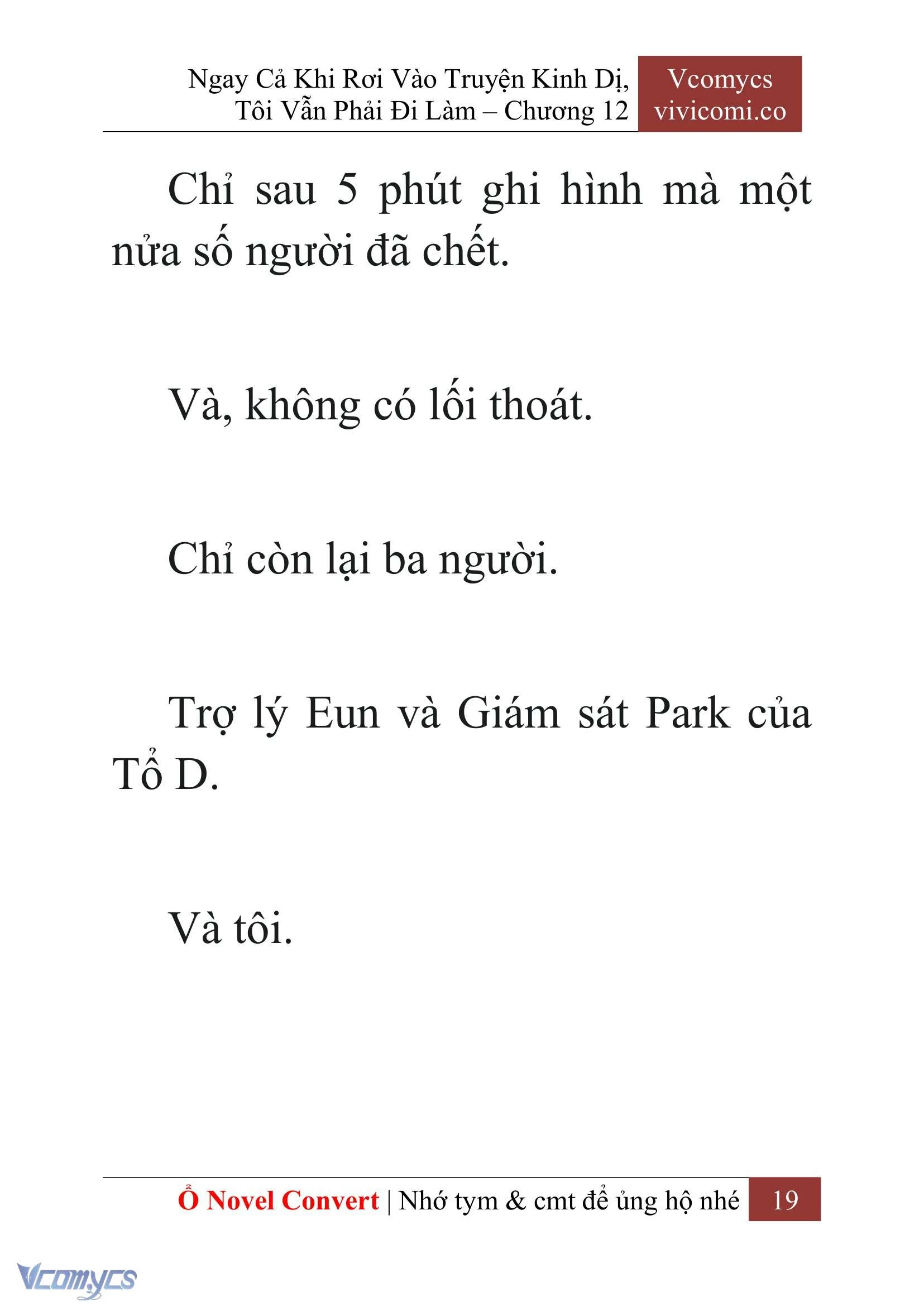 [Novel] Ngay Cả Khi Rơi Vào Truyện Kinh Dị, Tôi Vẫn Phải Đi Làm Chapter  12 - 21