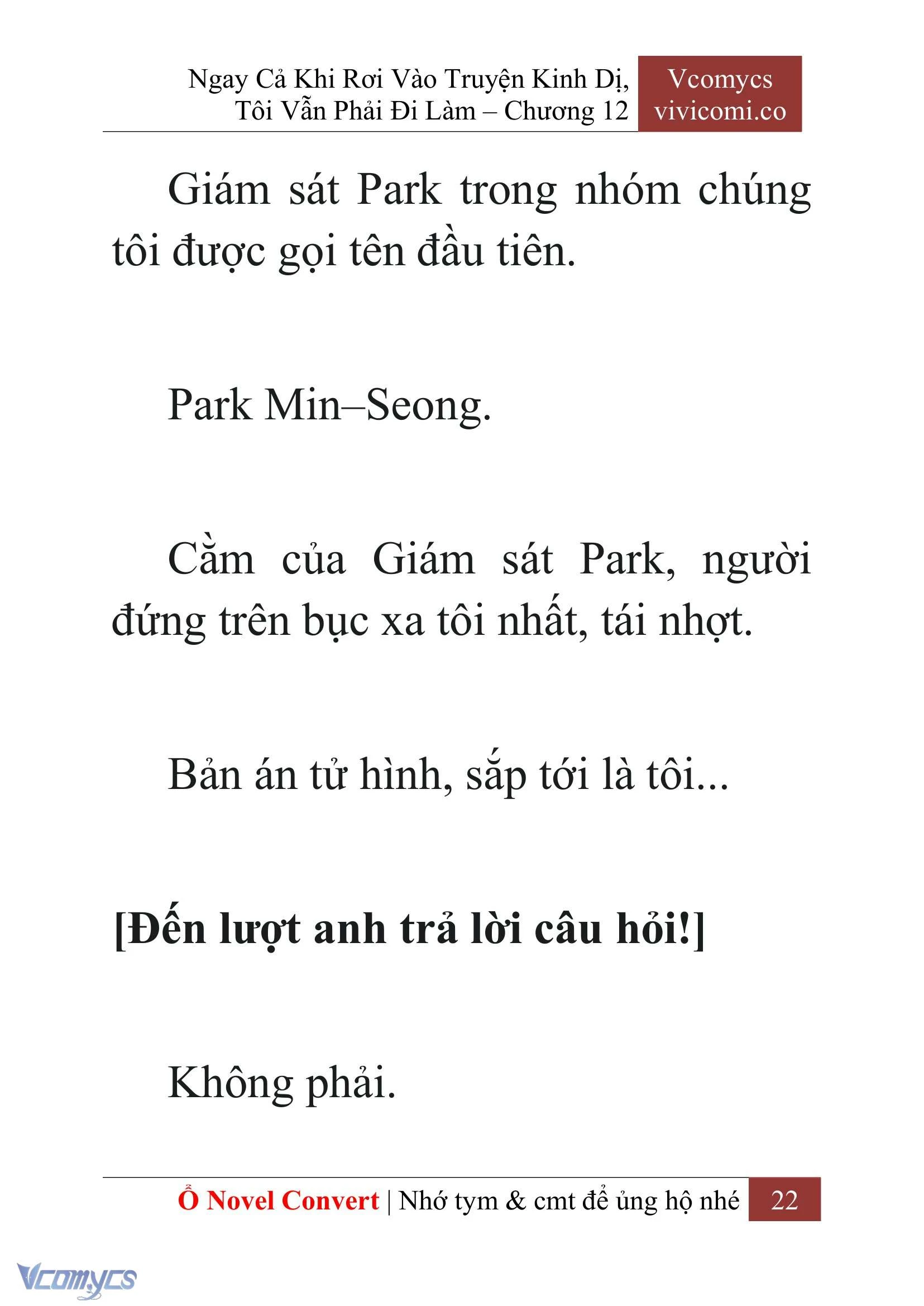 [Novel] Ngay Cả Khi Rơi Vào Truyện Kinh Dị, Tôi Vẫn Phải Đi Làm Chapter  12 - 24